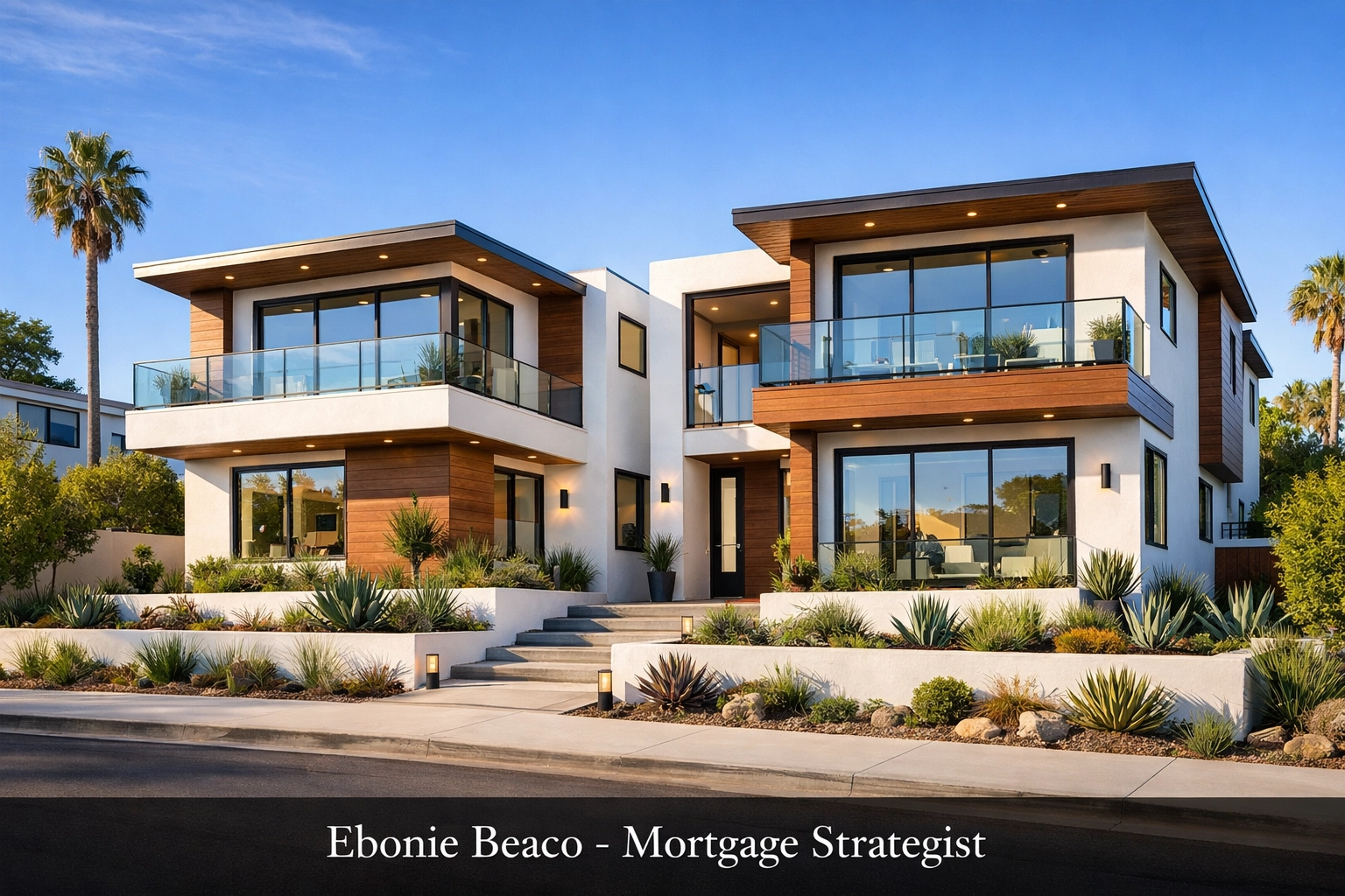 Modern luxury duplex in Southern California representing a high-value asset for a California DSCR loan.