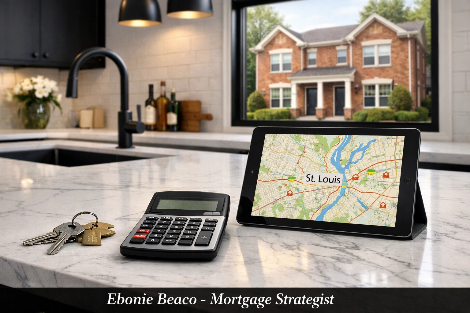 Modern St. Louis kitchen renovation funded by home equity for real estate investment.