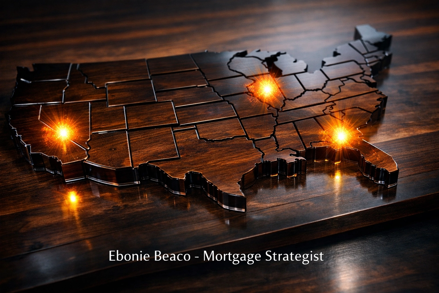 Map of the United States highlighting active real estate investment hubs in Florida, Illinois, and California.