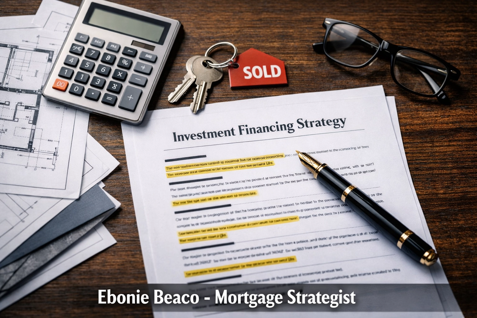 Real estate investment documents and keys representing financing strategies like DSCR and fix and flip loans.