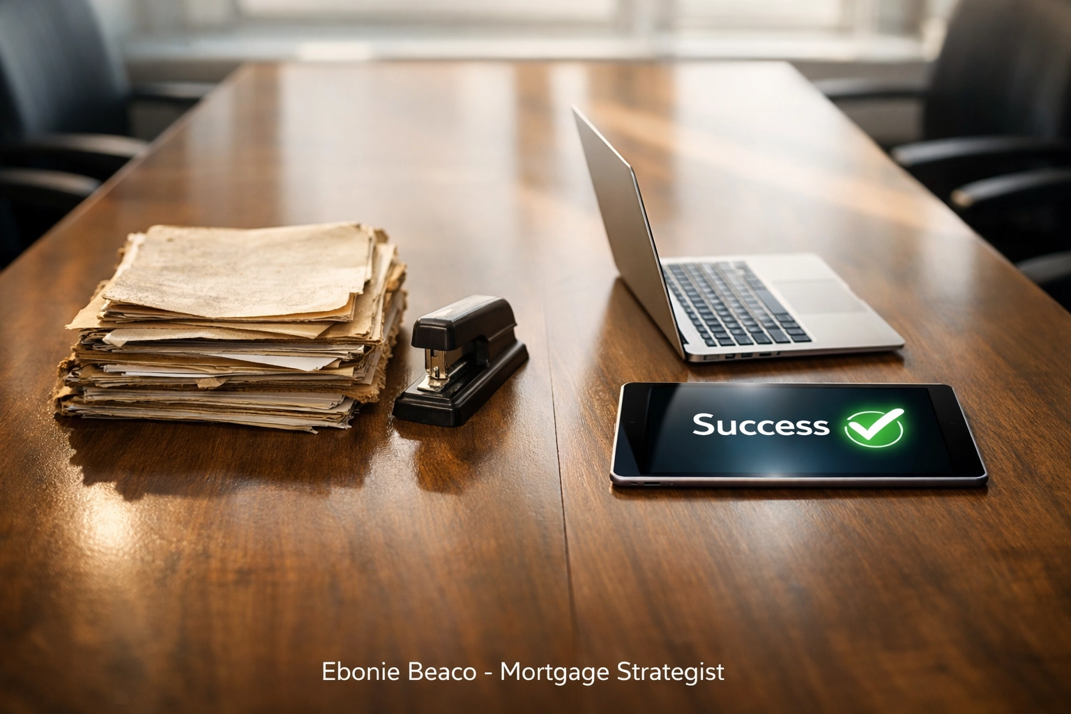 Traditional real estate closing files versus modern digital tools used by an investor-friendly title company.