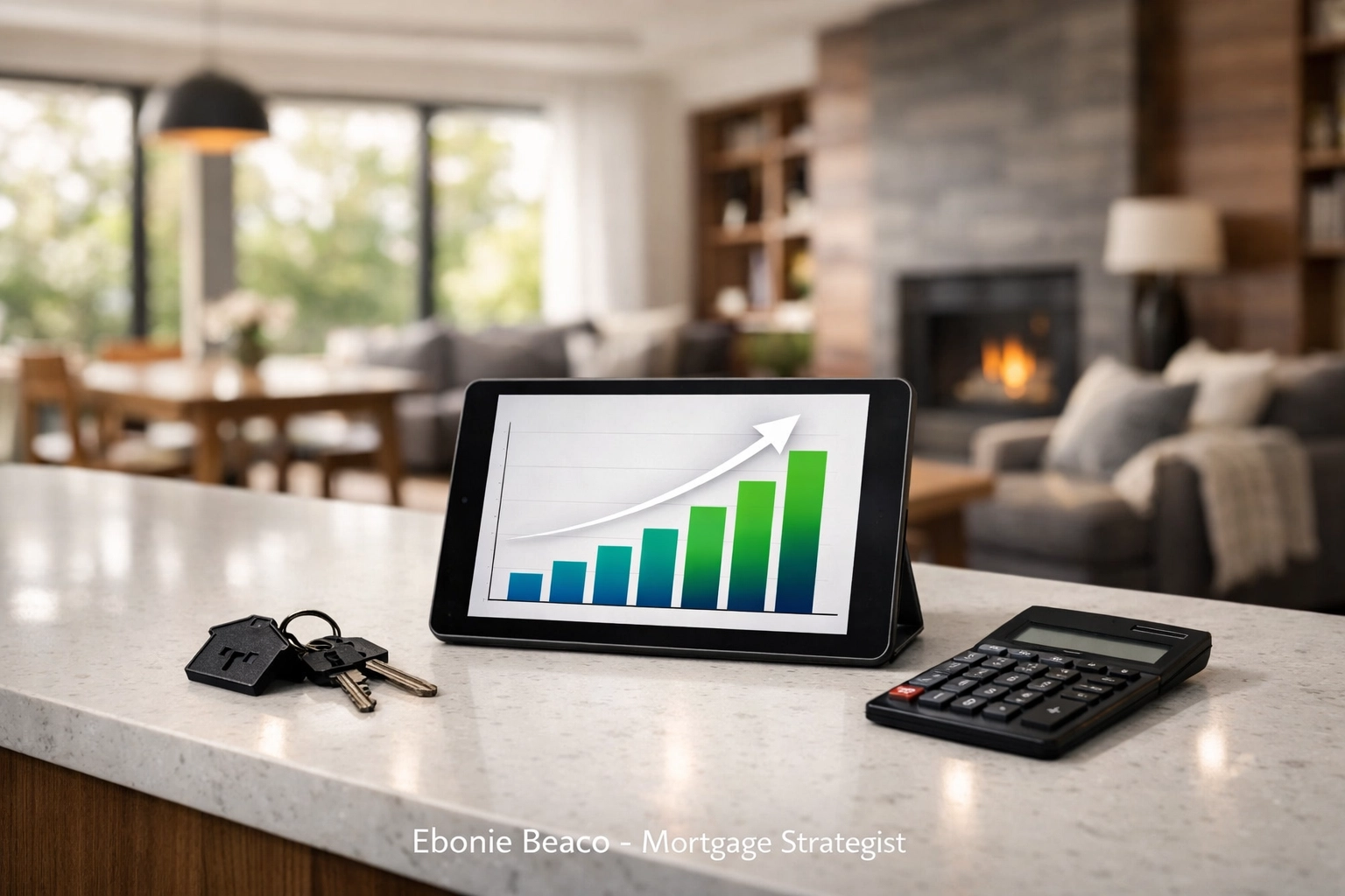 Modern Springdale property renovation and financial growth chart for an Arkansas DSCR loan cash-out refinance.