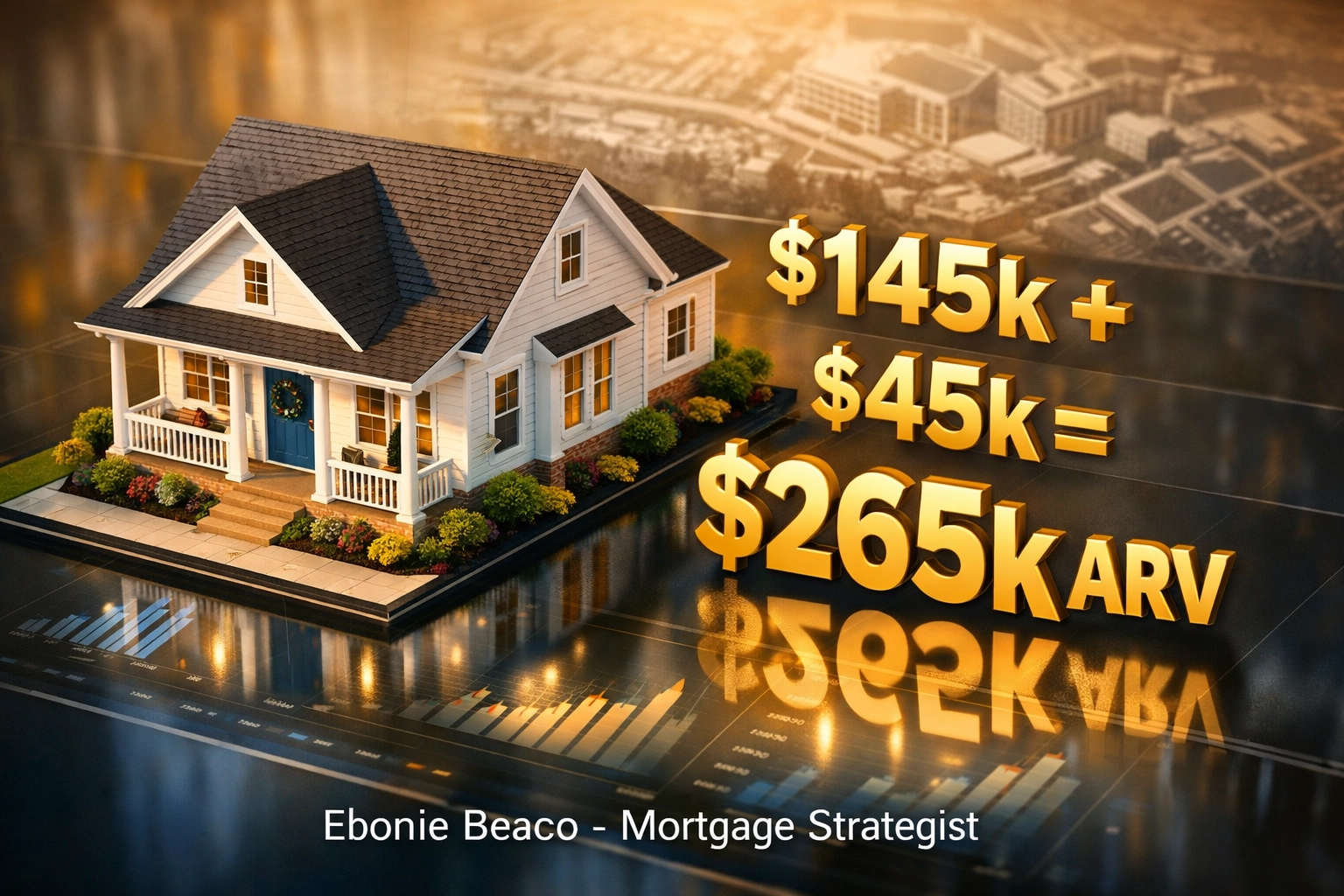 Financial breakdown of a Lexington BRRRR property investment showing purchase, rehab, and after repair value.