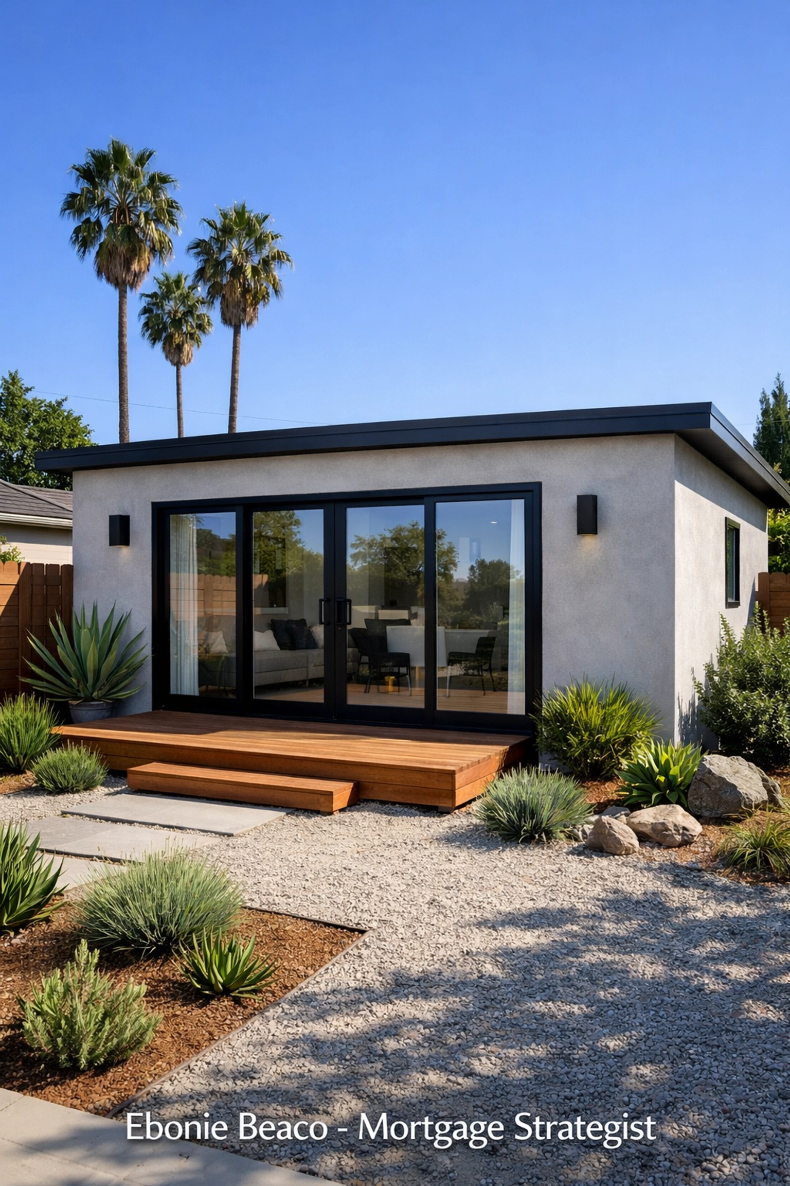 Modern Riverside ADU rental unit in a backyard used for California BRRRR investment property strategy.