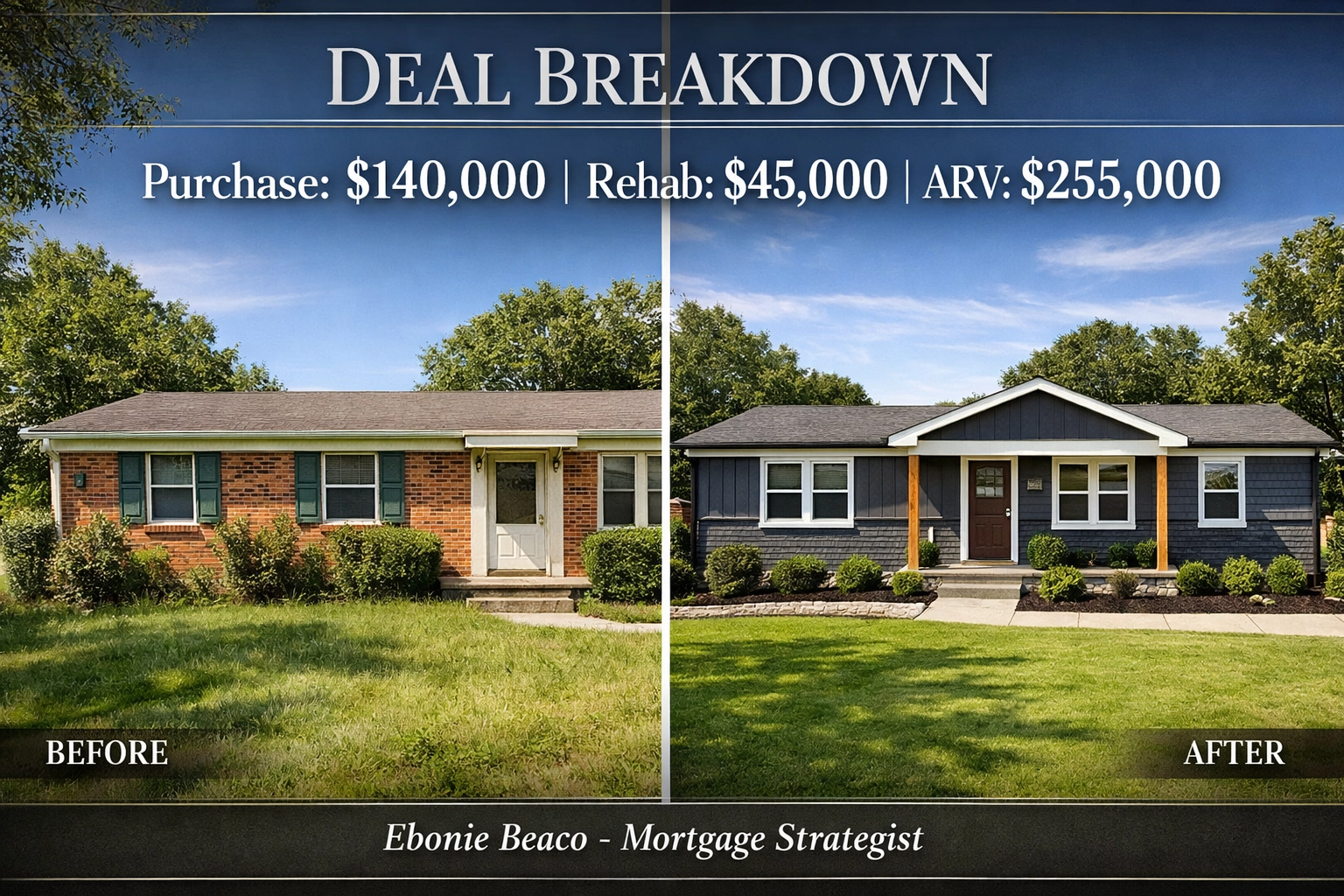 Birmingham BRRRR case study showing house renovation and investment property loan breakdown.