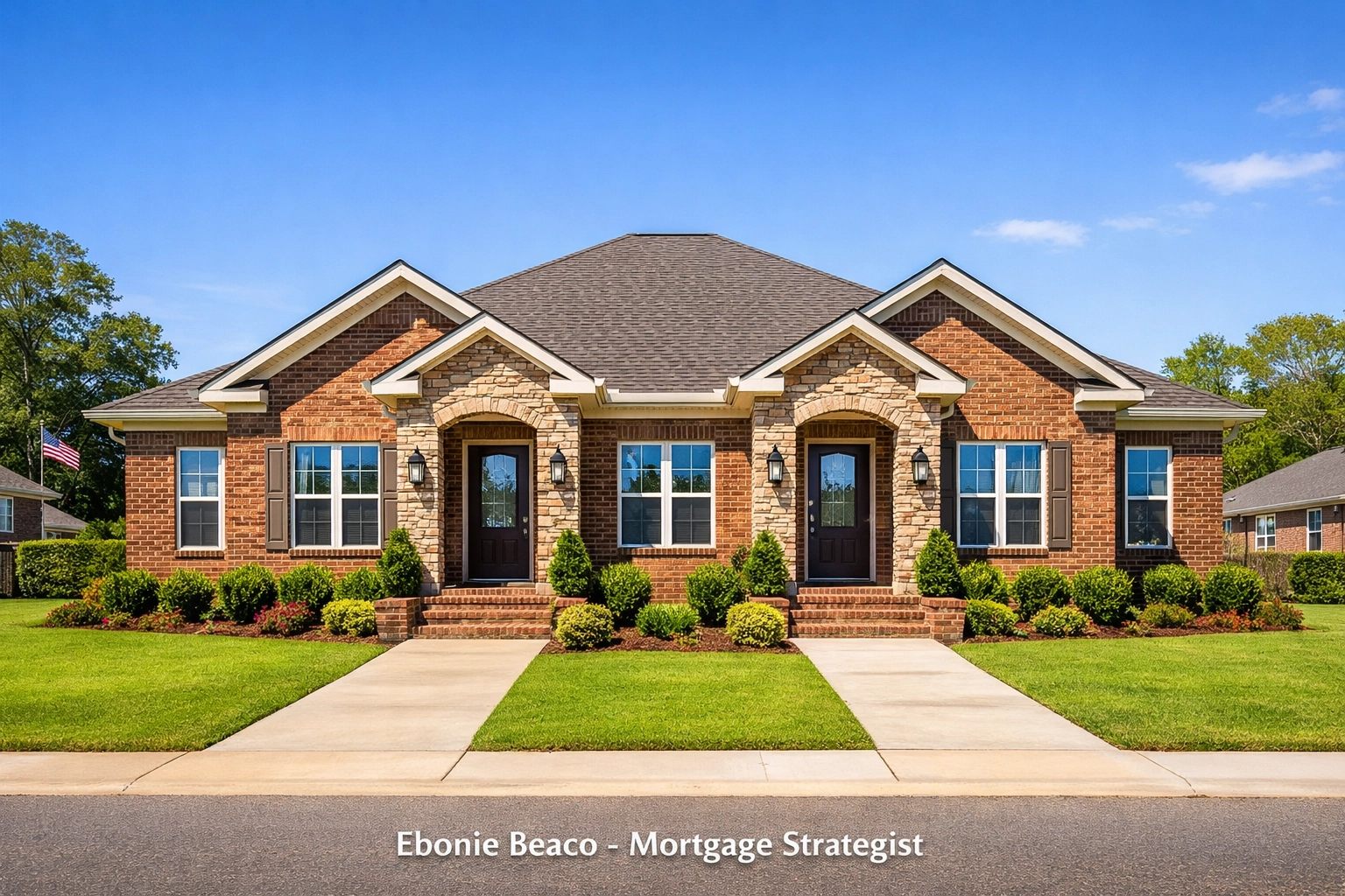 A modern brick duplex in West Mobile perfect for DSCR rental property loans and real estate investing.