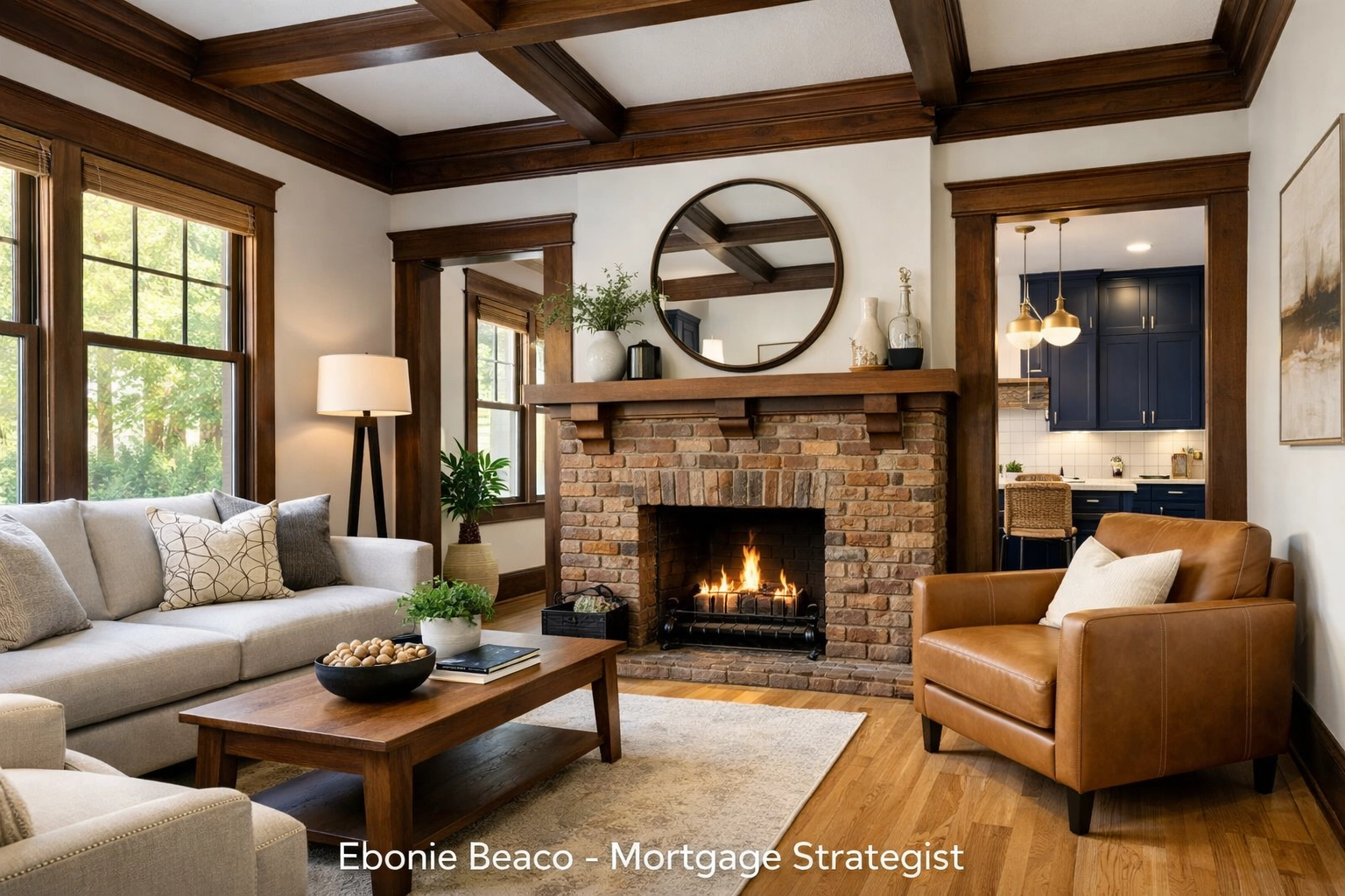 Renovated Craftsman living room in Atlanta's West End showing a successful BRRRR project rehab.