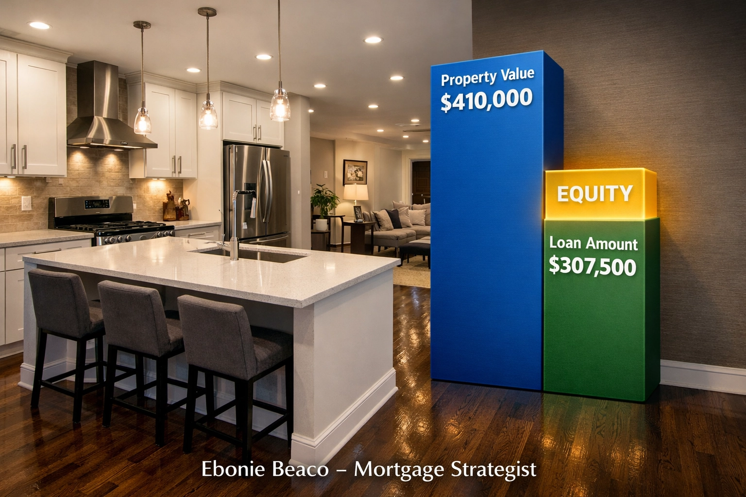 Renovated Woodlawn apartment interior showcasing property value equity through a Chicago DSCR cash-out refinance.