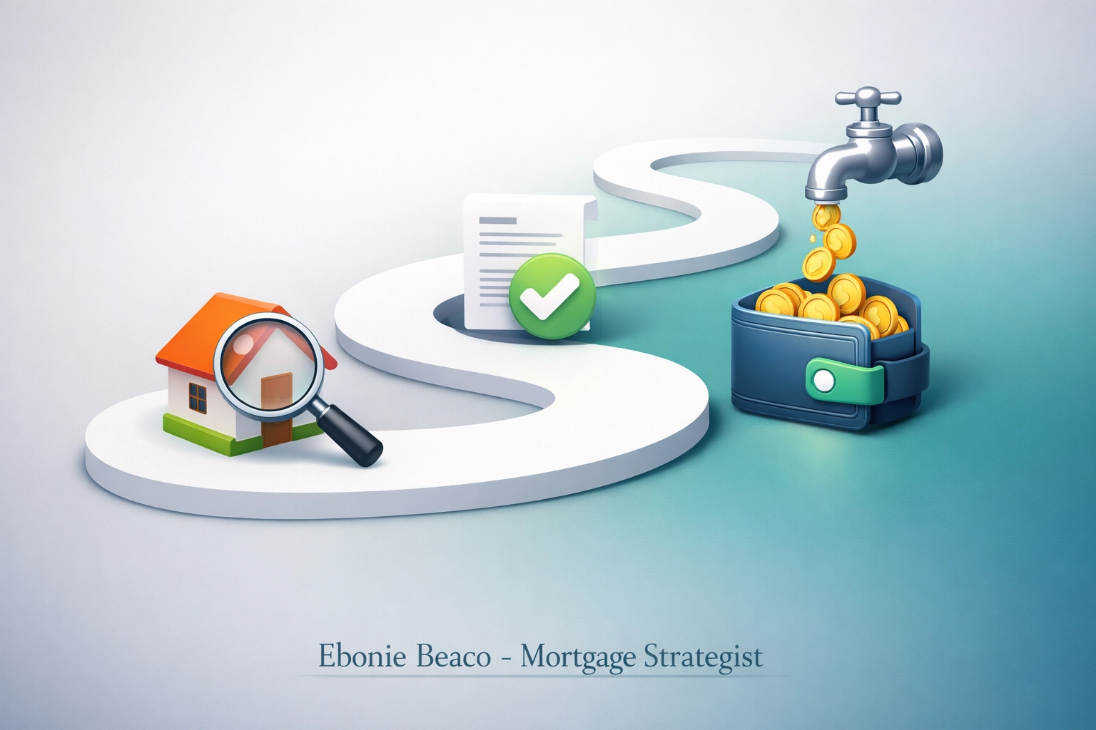 Visual guide of the HELOC application journey and mortgage loan process for homeowners.