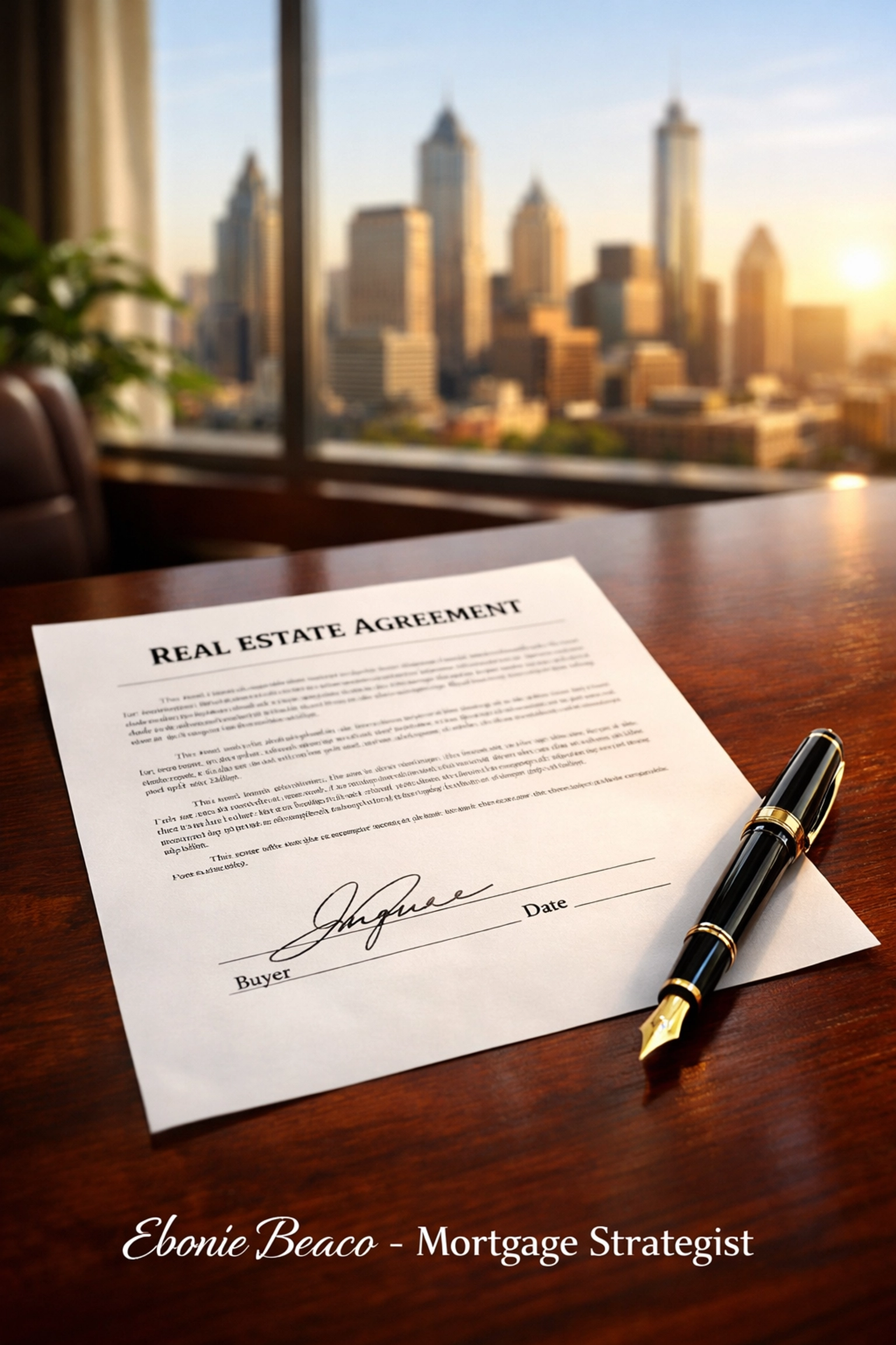 Signed real estate wholesale contract on a desk representing a successful assignment of contract closing.