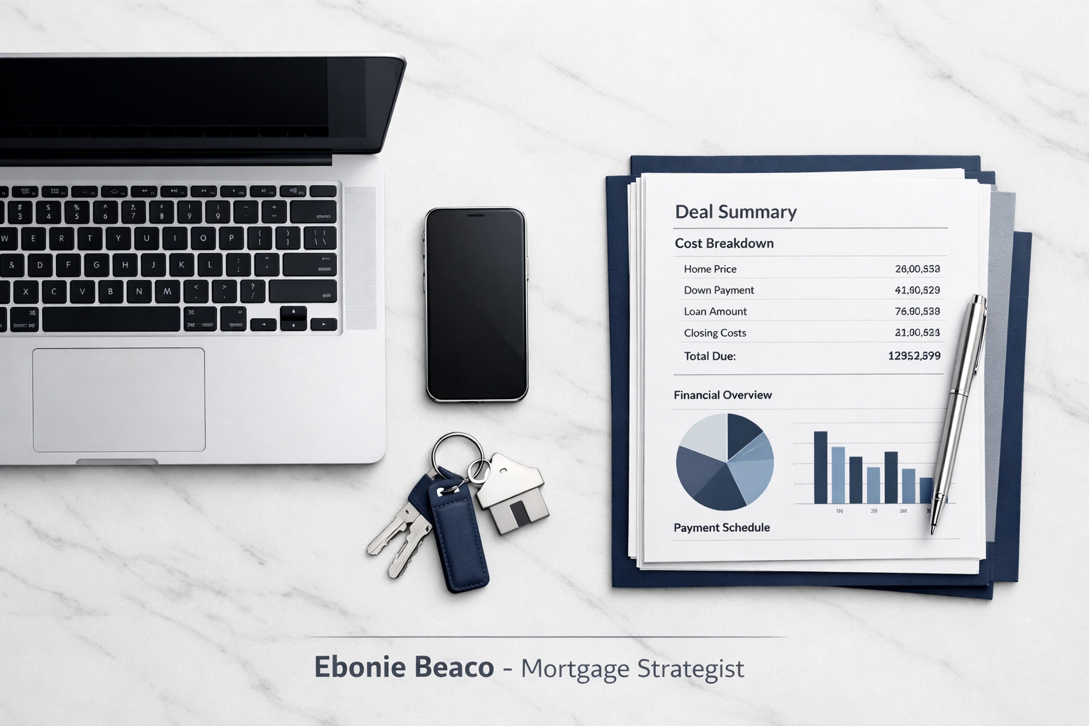 Professional workspace with house keys and documents symbolizing a transparent wholesale real estate deal breakdown.