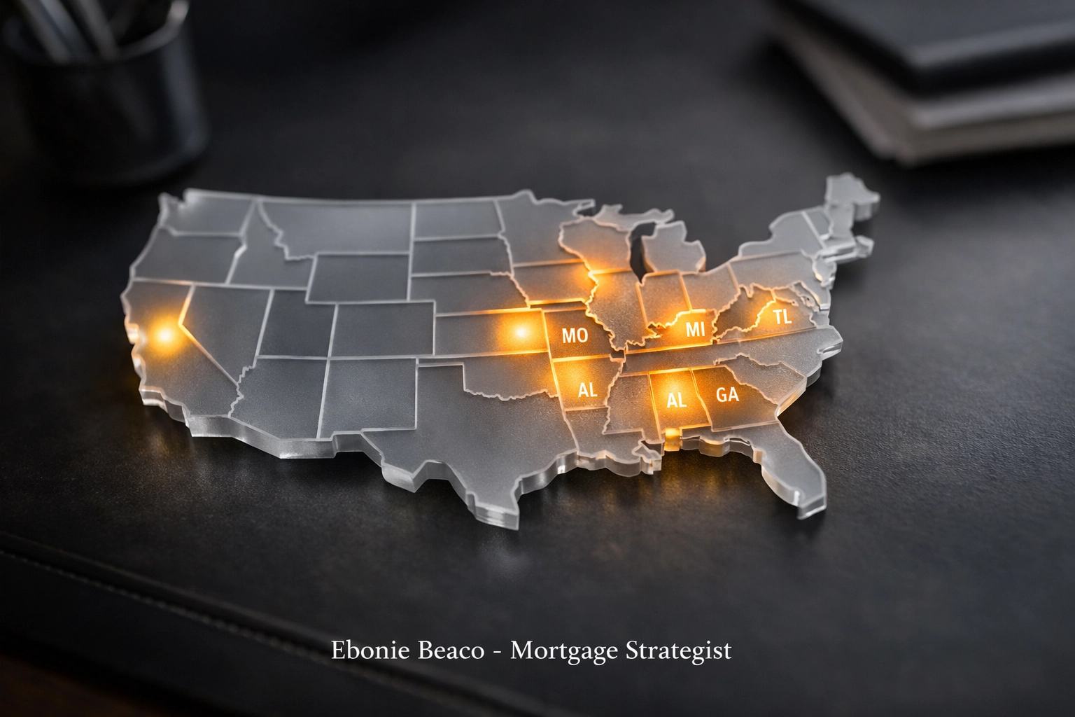 Map highlighting service areas for HELOC loans in states including Indiana, Kentucky, Florida, and Virginia.
