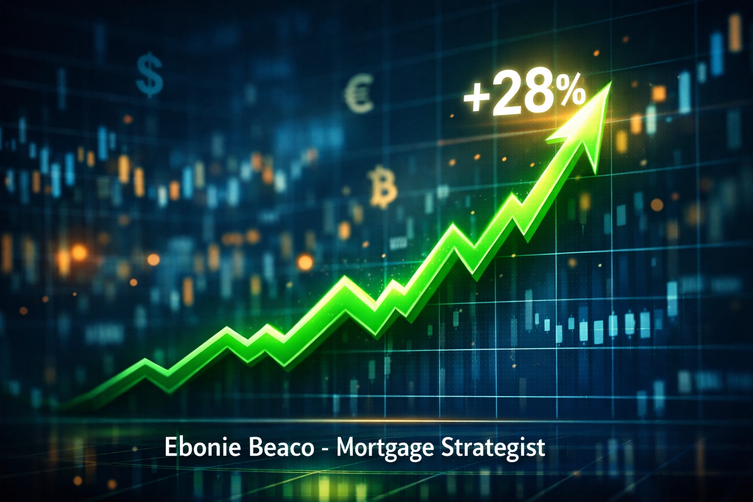 Financial graph showing a 28 percent spike in mortgage application volume during the VA refinance wave.