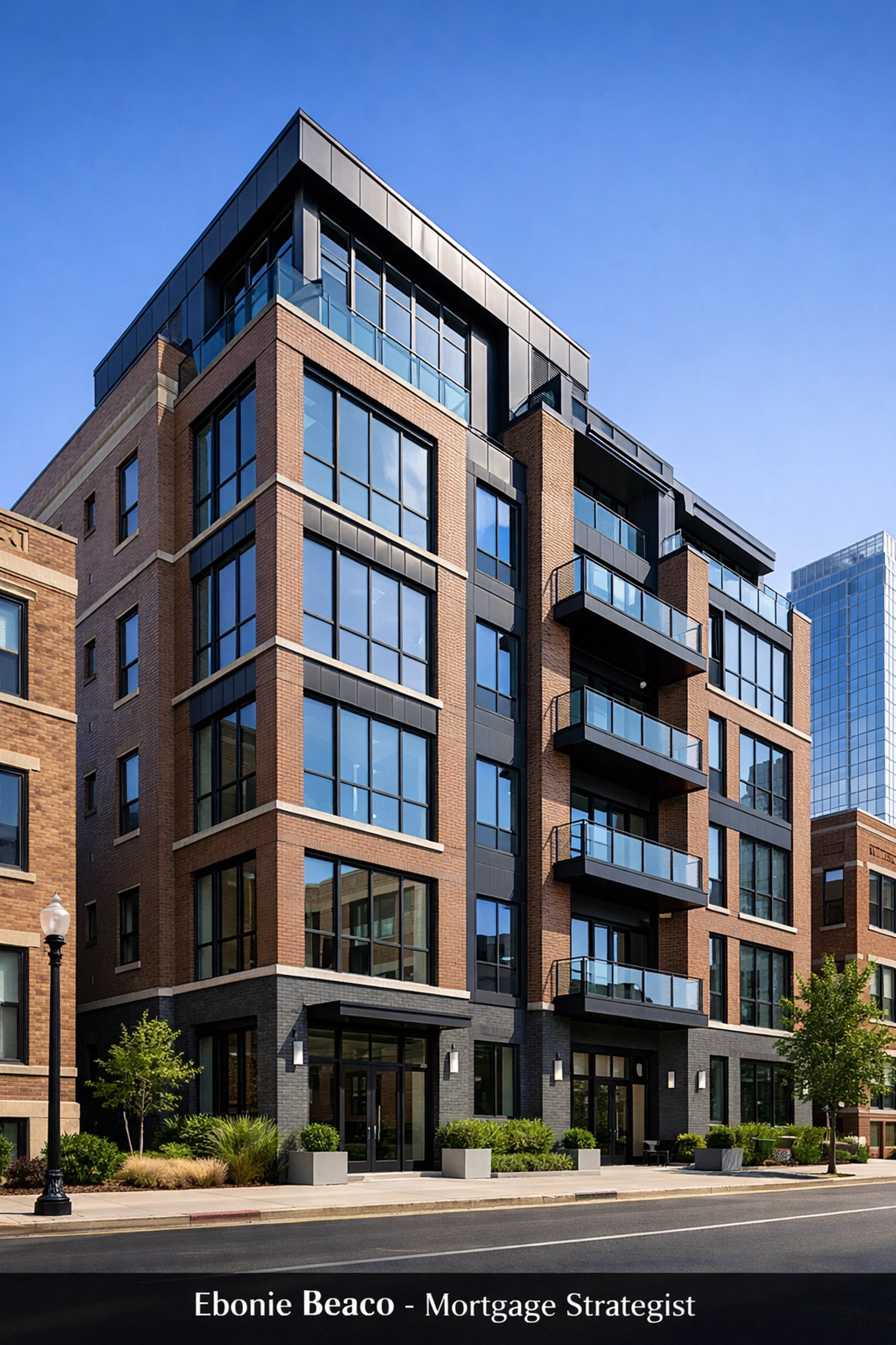 Modern multi-unit apartment building representing urban real estate investment and fix and flip financing.