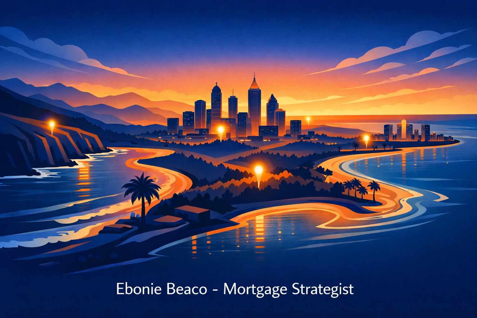 Illustration of California, Florida, and Georgia markets served by a local HELOC lender.
