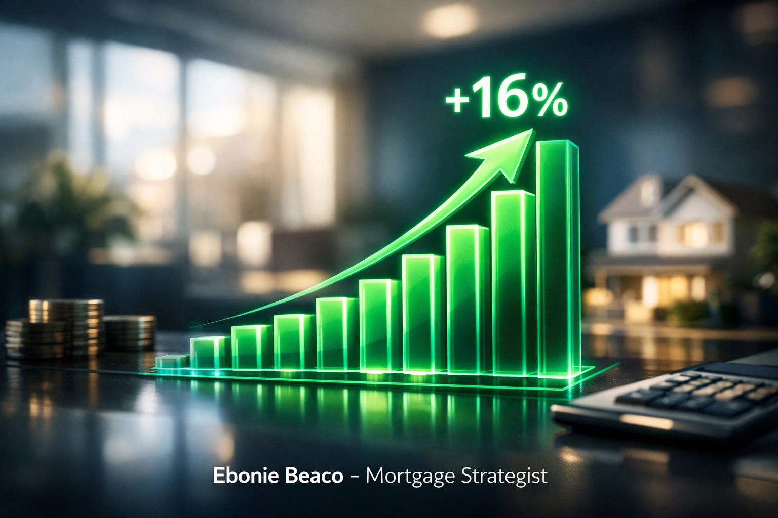 Financial chart showing a 16 percent surge in mortgage applications after a recent dip in interest rates.