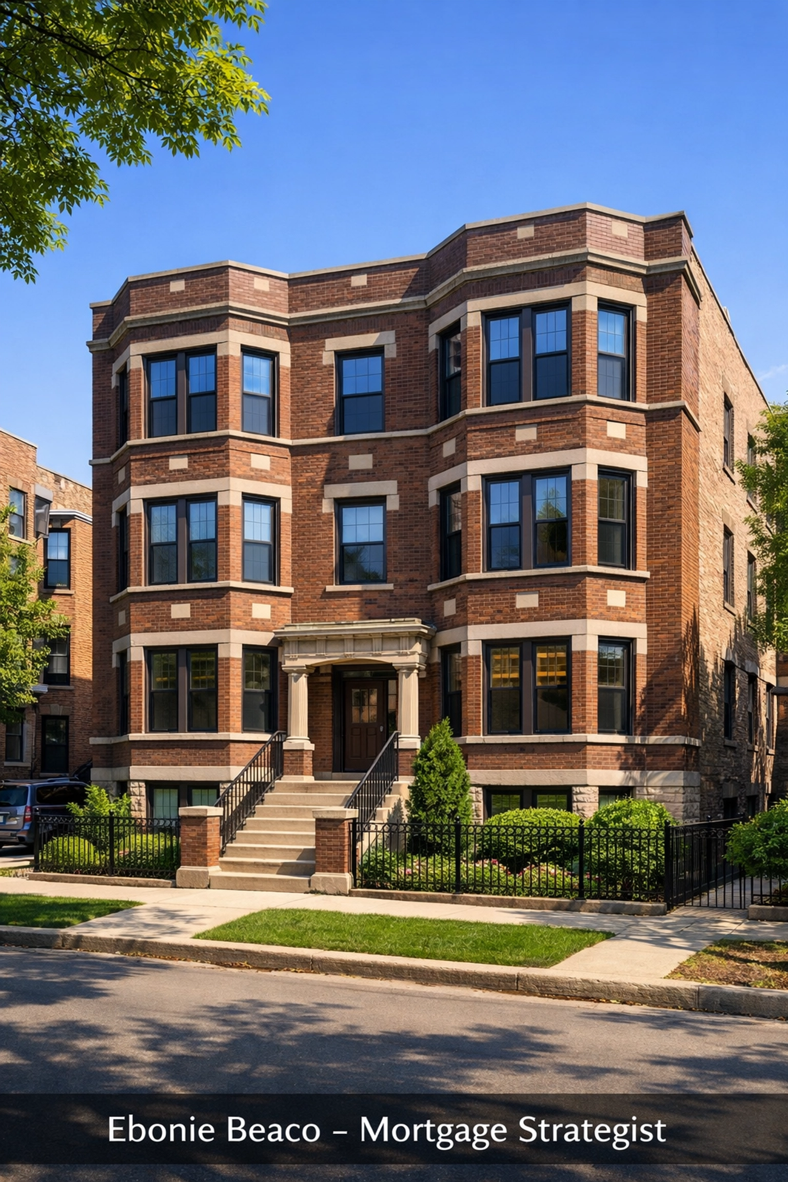 Classic Chicago three-flat brick apartment building used for a DSCR investment property loan analysis.