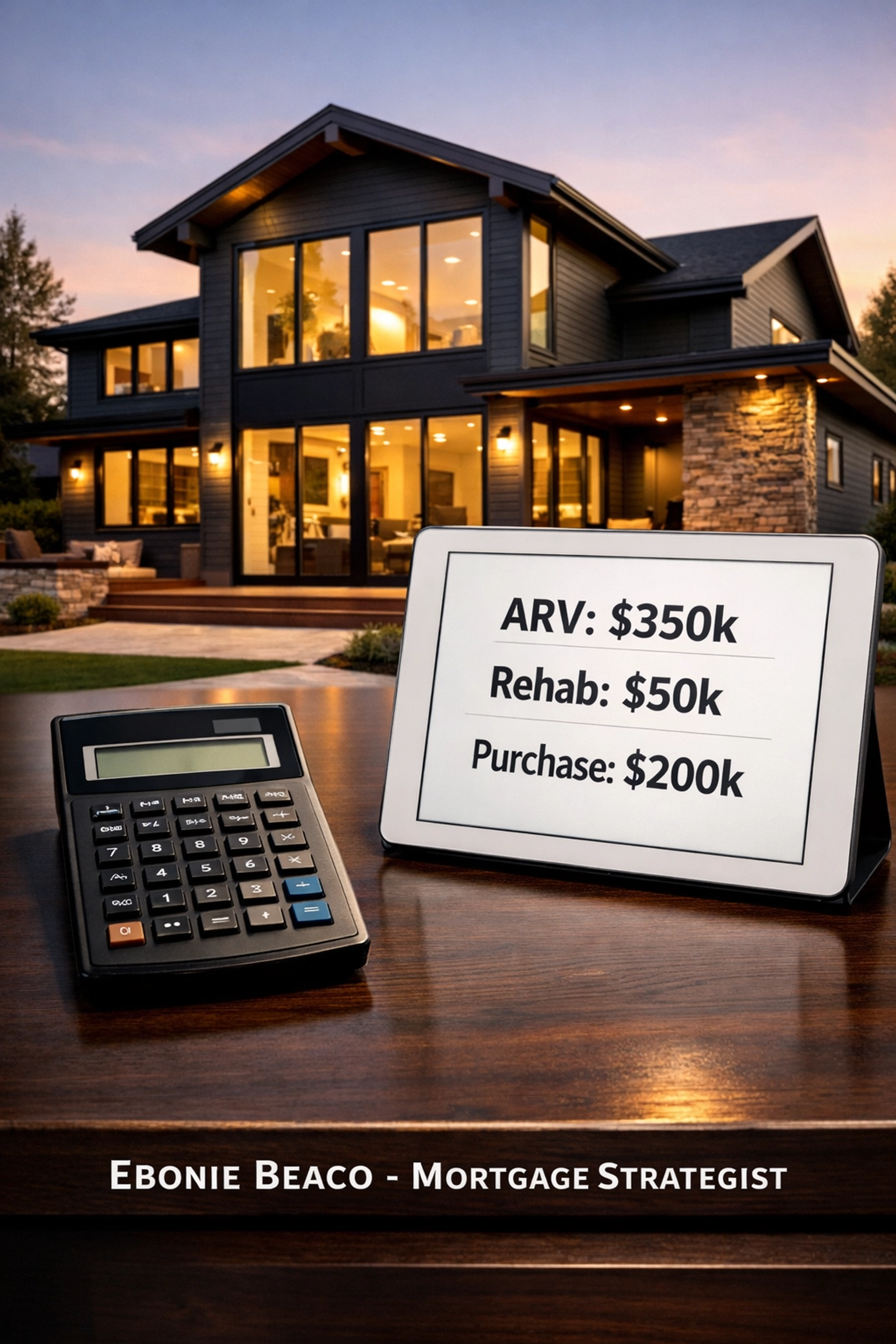 Real estate investing deal breakdown showing ARV and rehab costs for a renovated suburban house.