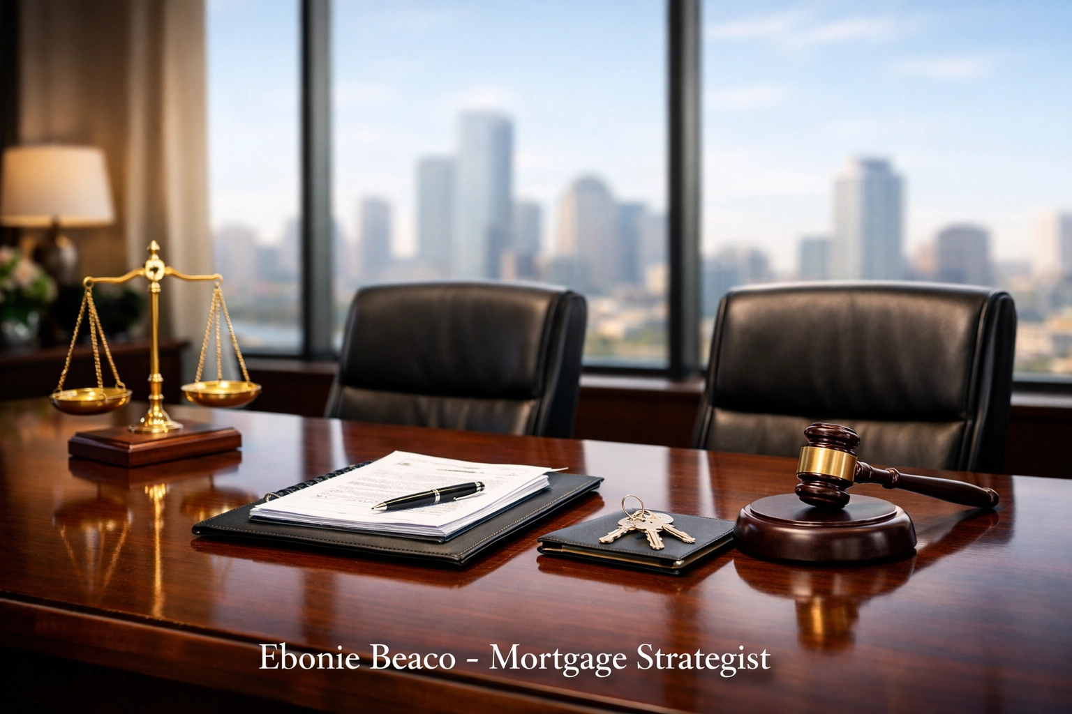 A professional title company closing room used for secure wholesale real estate double closing transactions.