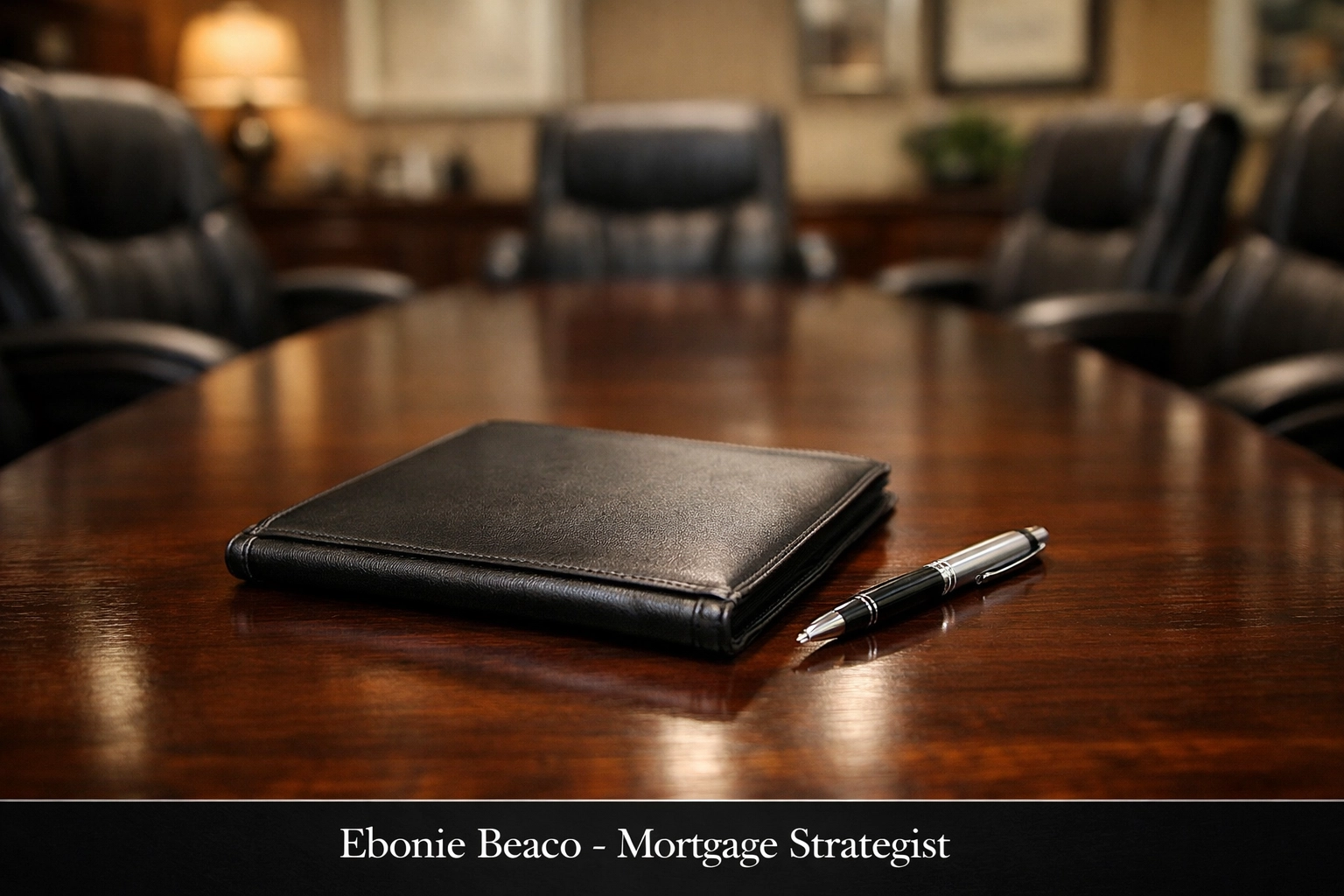 A professional title company closing room ready for a successful real estate investment transaction.