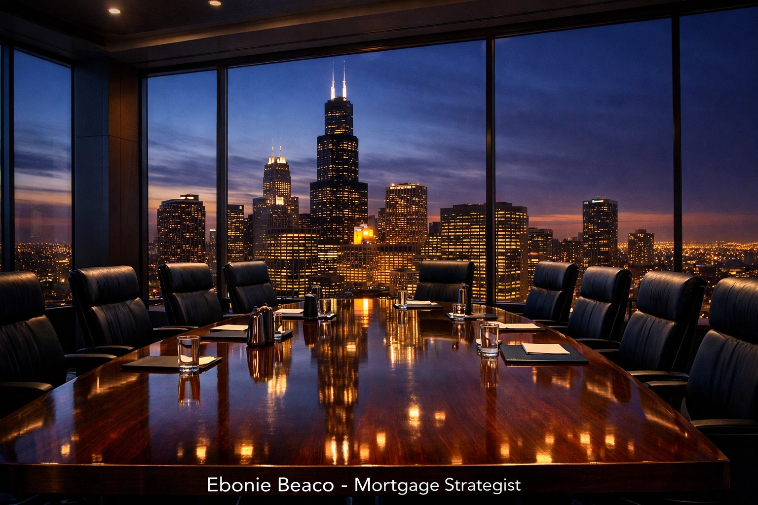 Chicago skyline from a boardroom representing business scaling and Chicago investment property loans.