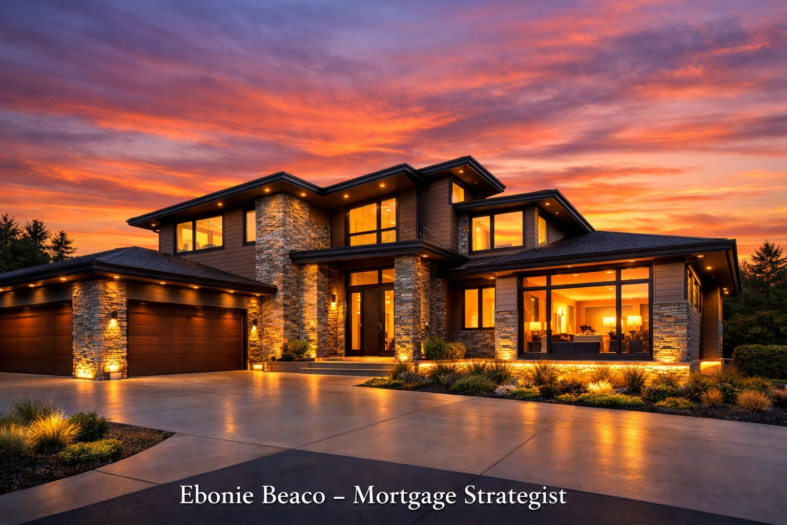 Modern luxury home in California or Florida showing massive home equity for owners.