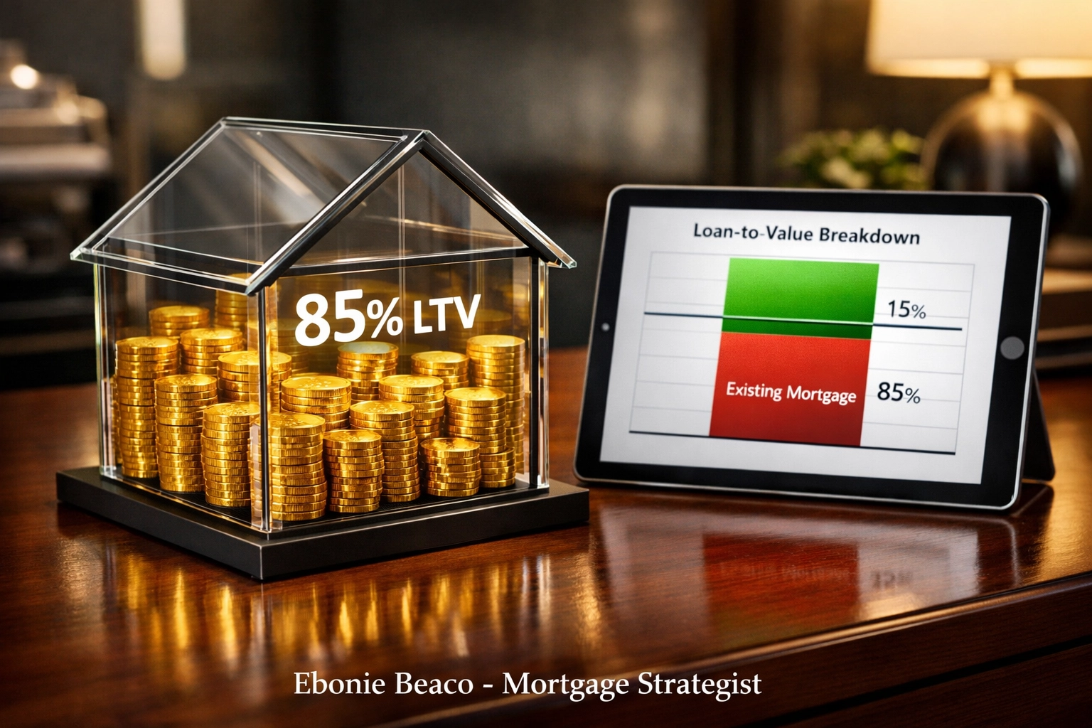 Equity calculation chart showing how to tap into home value with a HELOC loan.