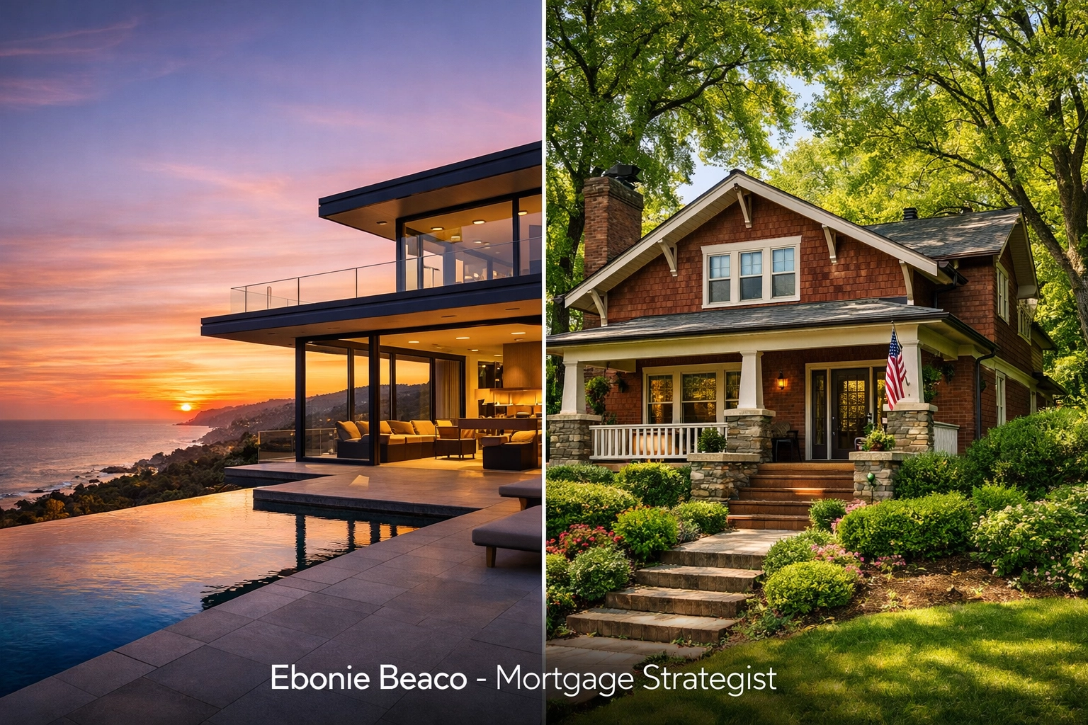 Comparison of a California modern home and an Atlanta craftsman house for real estate investment.