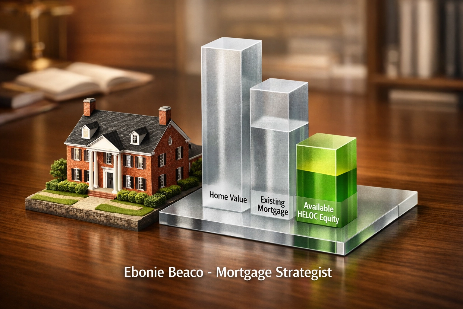 Visual breakdown of Virginia home equity showing mortgage balance and available HELOC credit line.