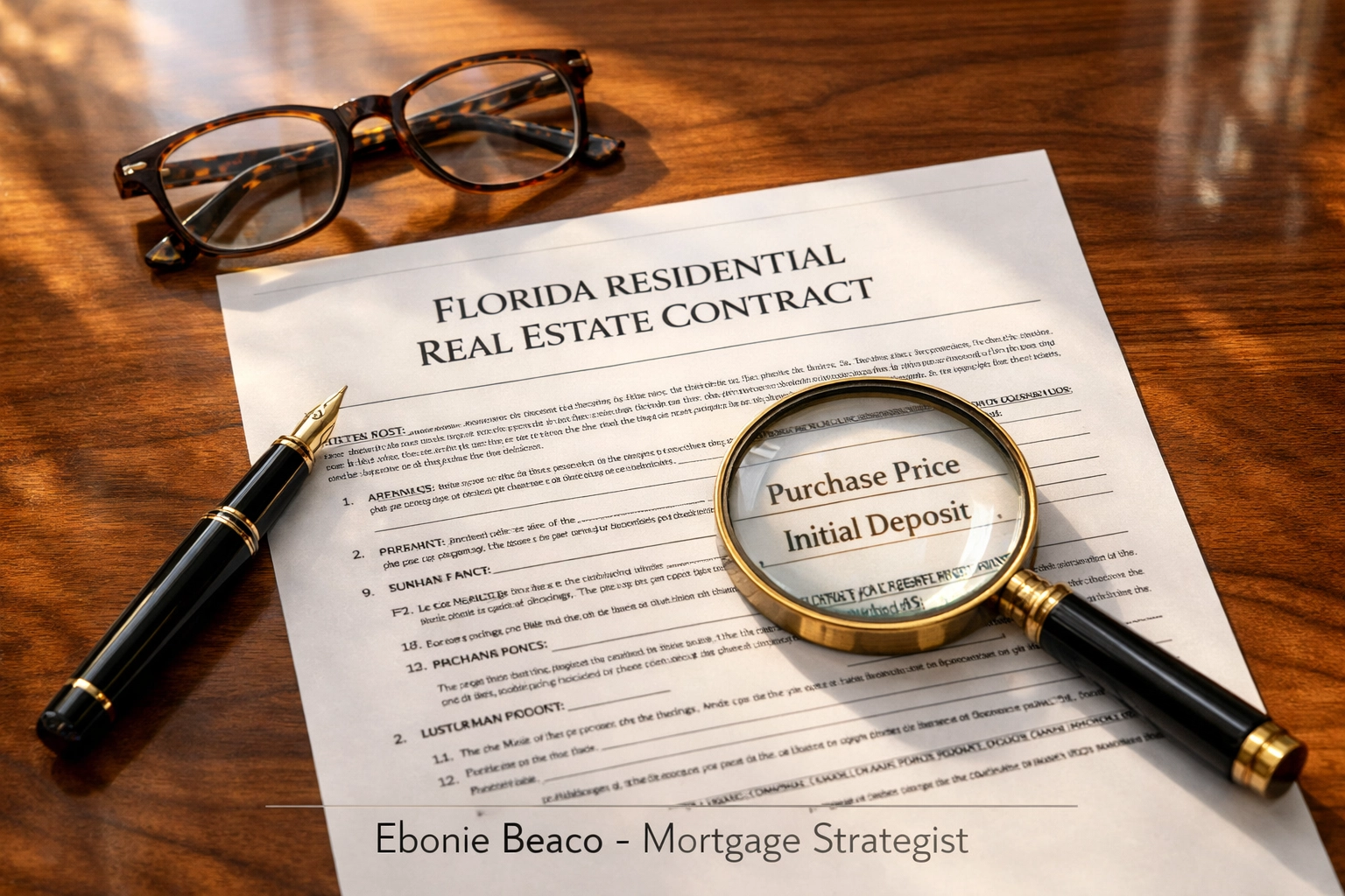A Florida real estate purchase contract with an assignment clause for a professional wholesaling transaction.
