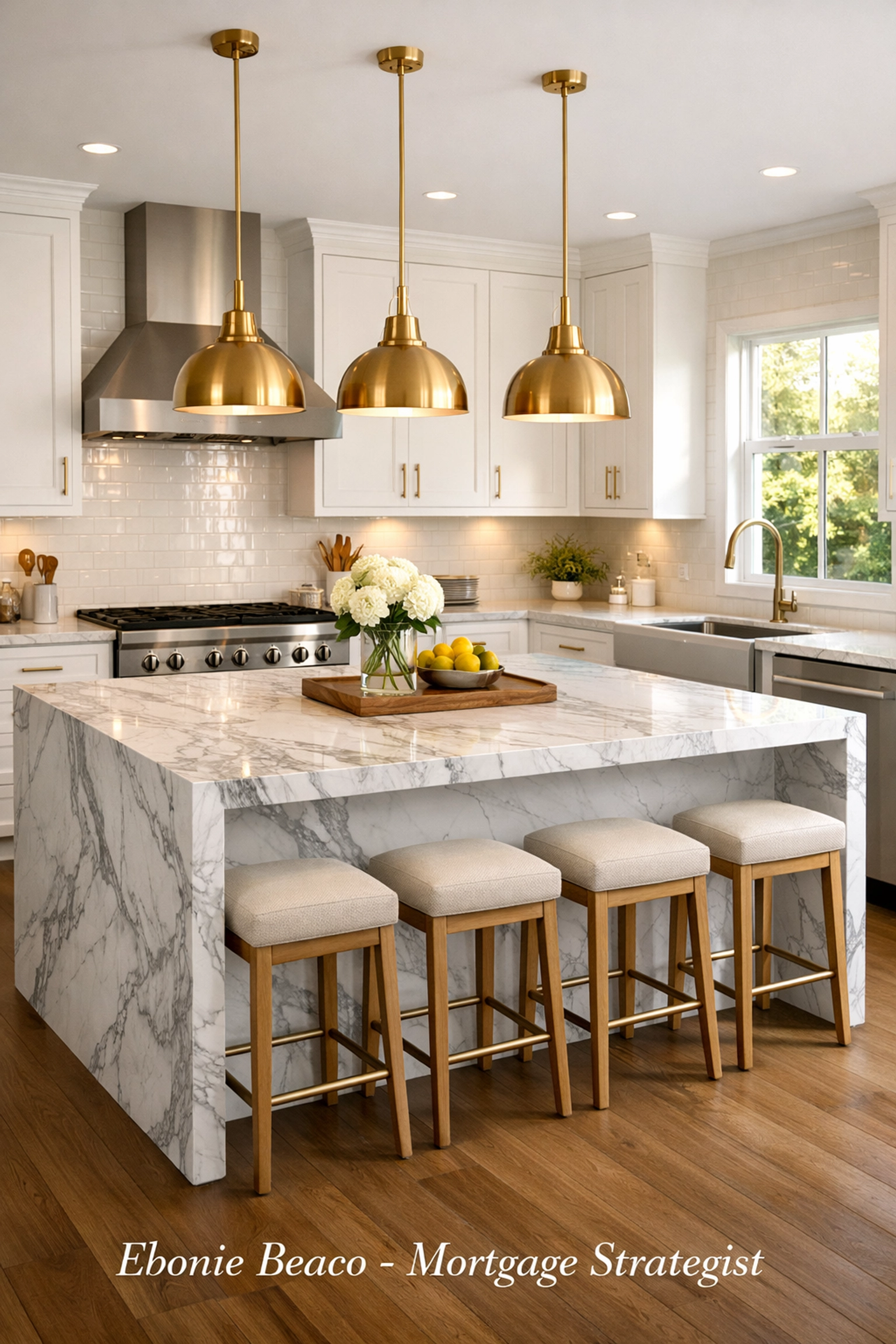 Modern luxury kitchen remodel with a marble island showing high return on investment for homeowners.