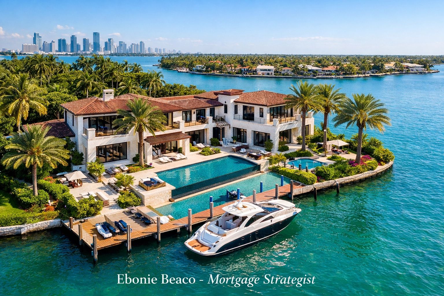 Waterfront Miami estate illustrating luxury real estate financing for Florida Jumbo Loan investors.