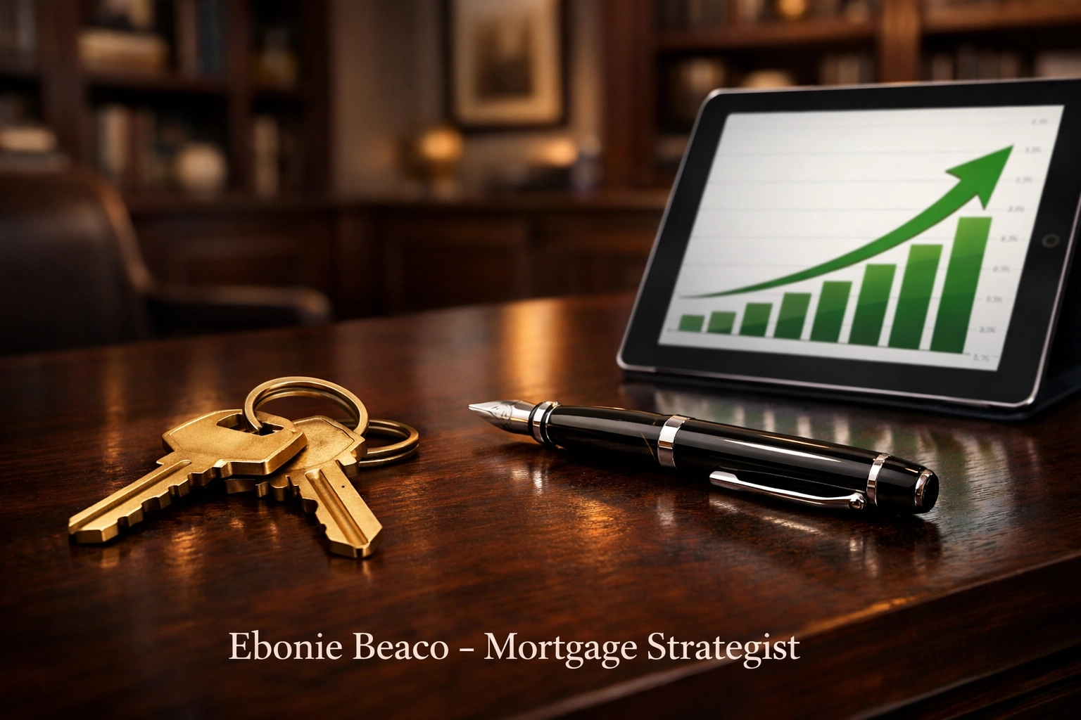 House keys and an equity growth chart representing successful home loan qualification and financial planning.