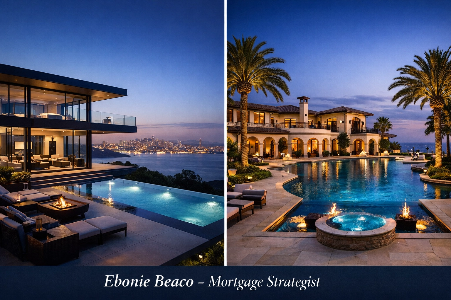 Luxury California real estate in San Francisco and Newport Beach showing high-value properties for jumbo loans.
