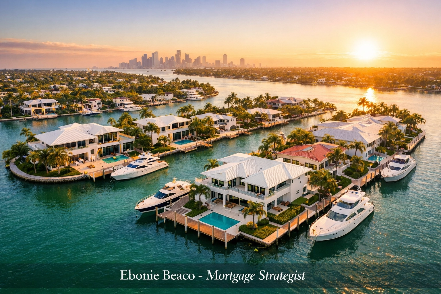 Luxury waterfront mansions in Florida representing high-end real estate markets for Florida jumbo loans.