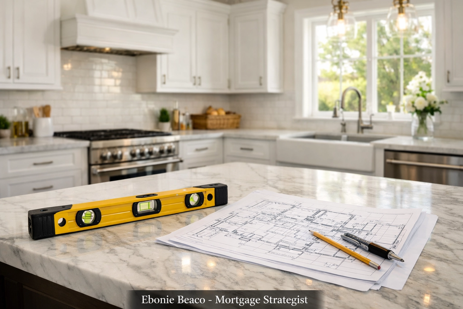 High-end kitchen renovation in progress funded by an investment property HELOC or home equity.