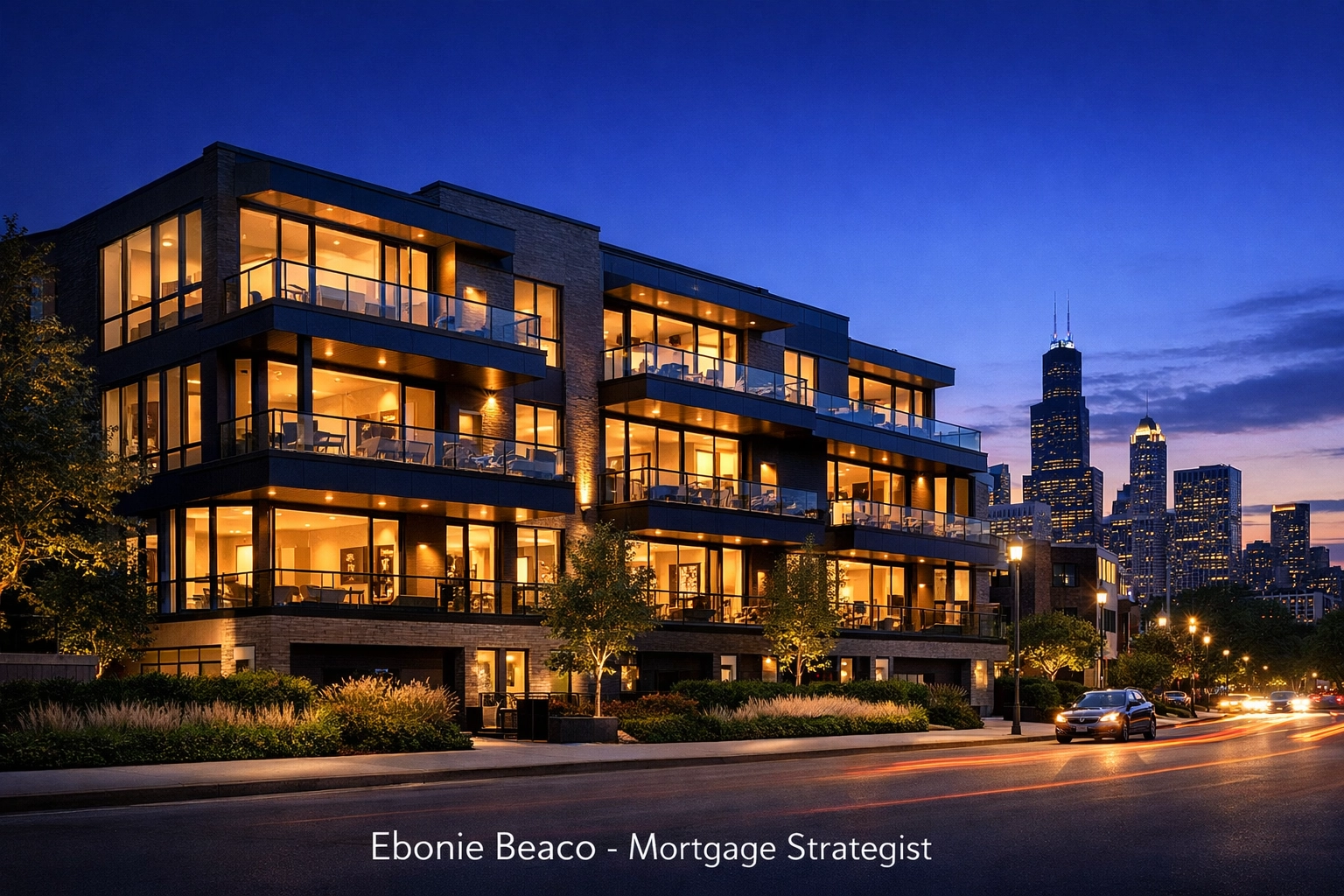 Modern multi-unit investment property in Chicago representing high real estate equity for a HELOC.