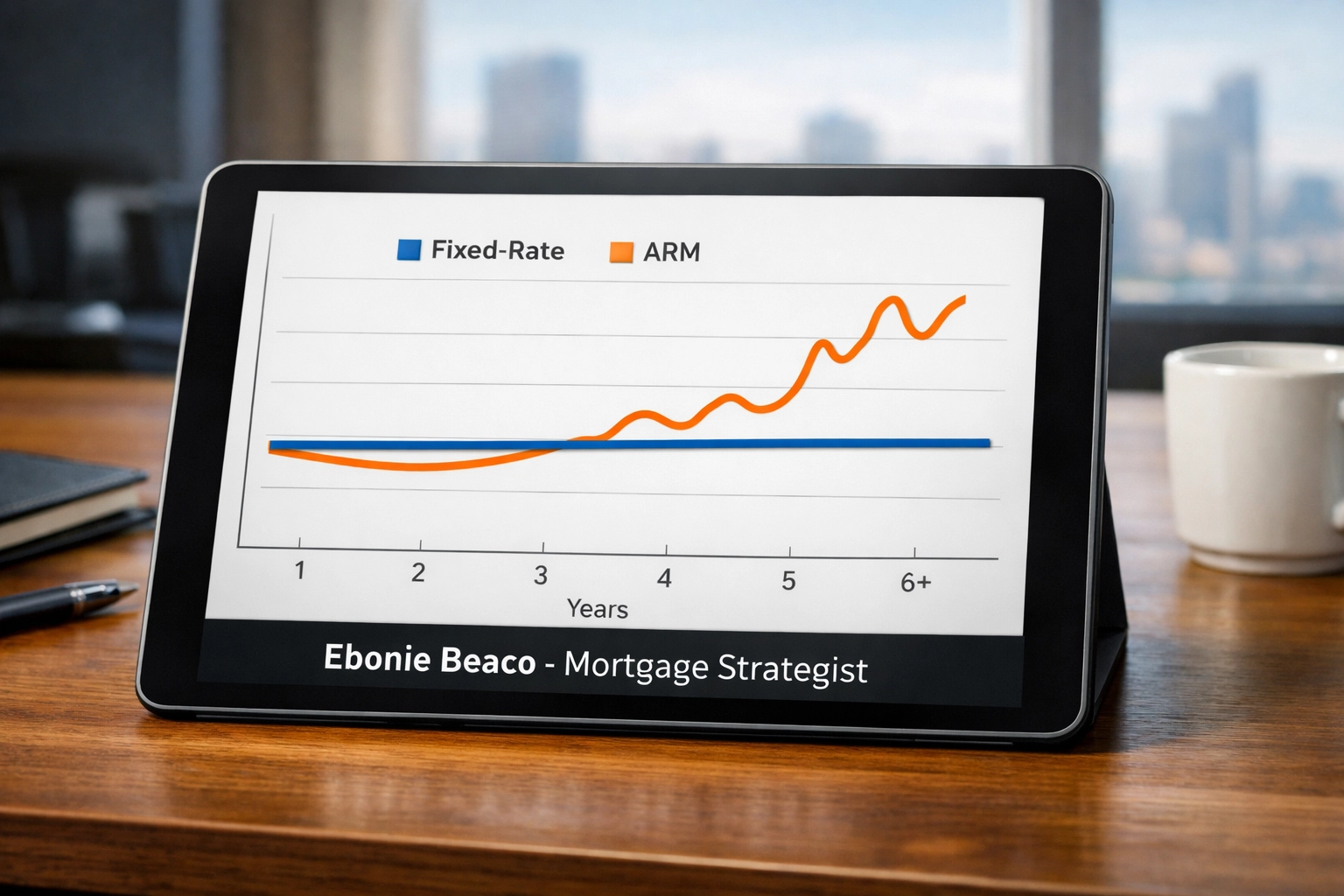 Comparison graph showing stability of fixed-rate vs. adjustable-rate mortgage payments for property investors.