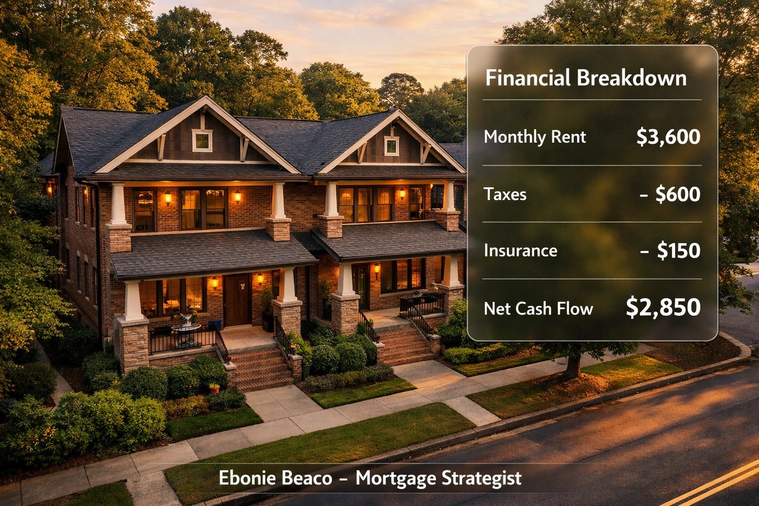 Atlanta rental duplex illustrating PITIA components for a DSCR mortgage calculation