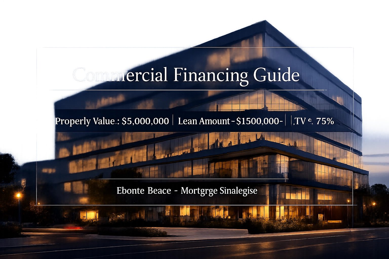 Commercial real estate loan guide showing a 75% LTV calculation for a $2,000,000 property investment.