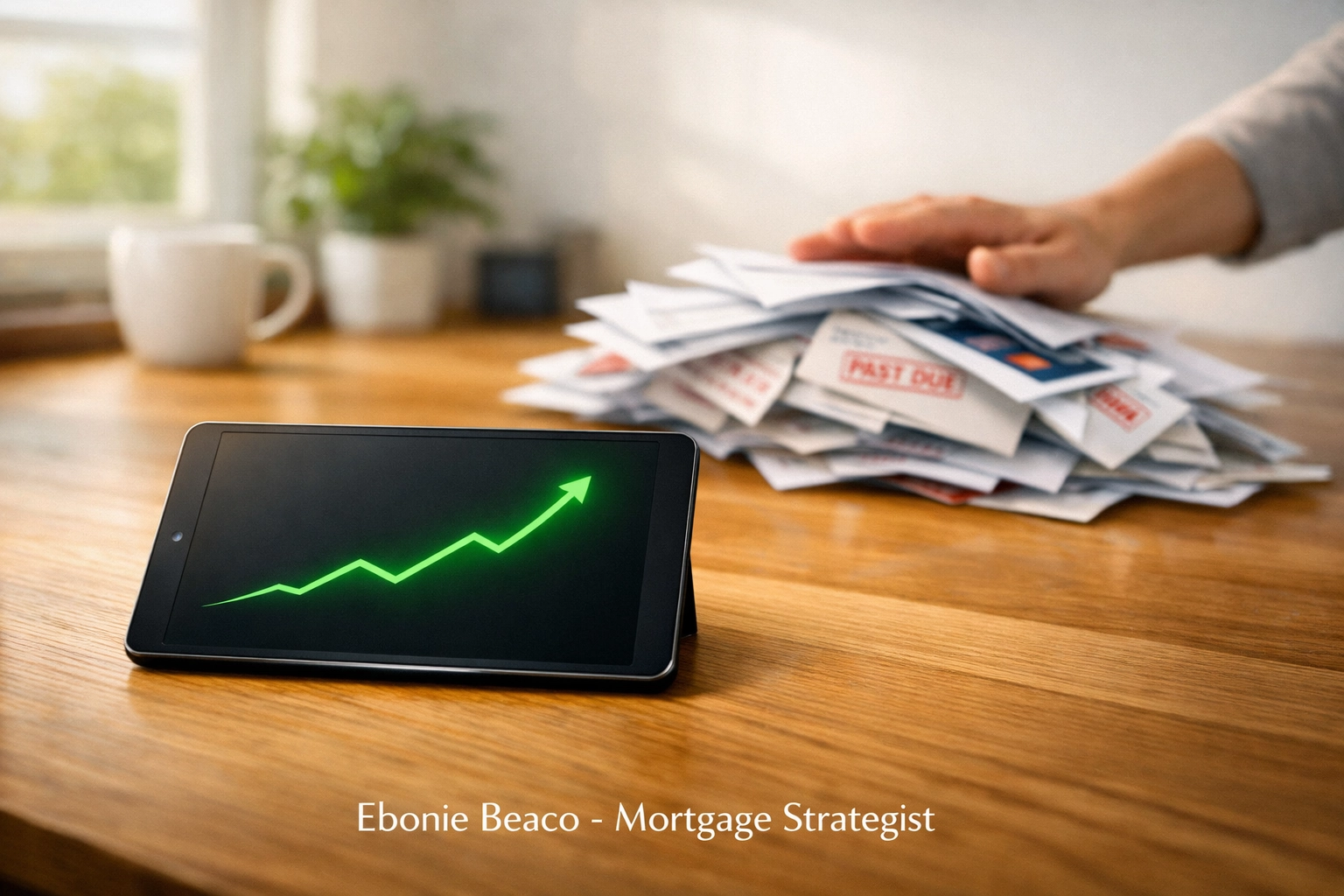 Homeowner clearing high-interest credit card debt using home equity for financial freedom.