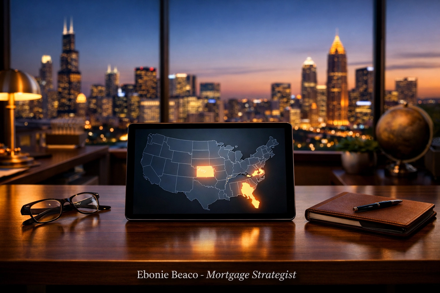 Map highlighting regional real estate investment opportunities and home equity trends for borrowers.