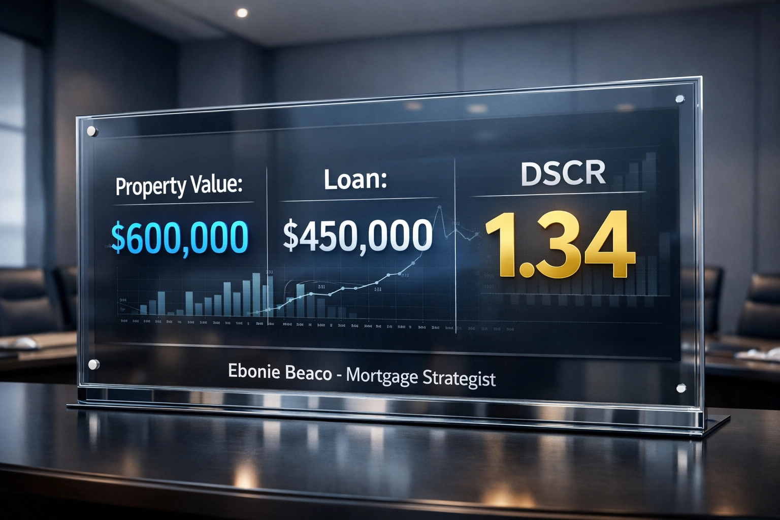 Real estate investment dashboard illustrating a DSCR loan breakdown for a multi-unit property.