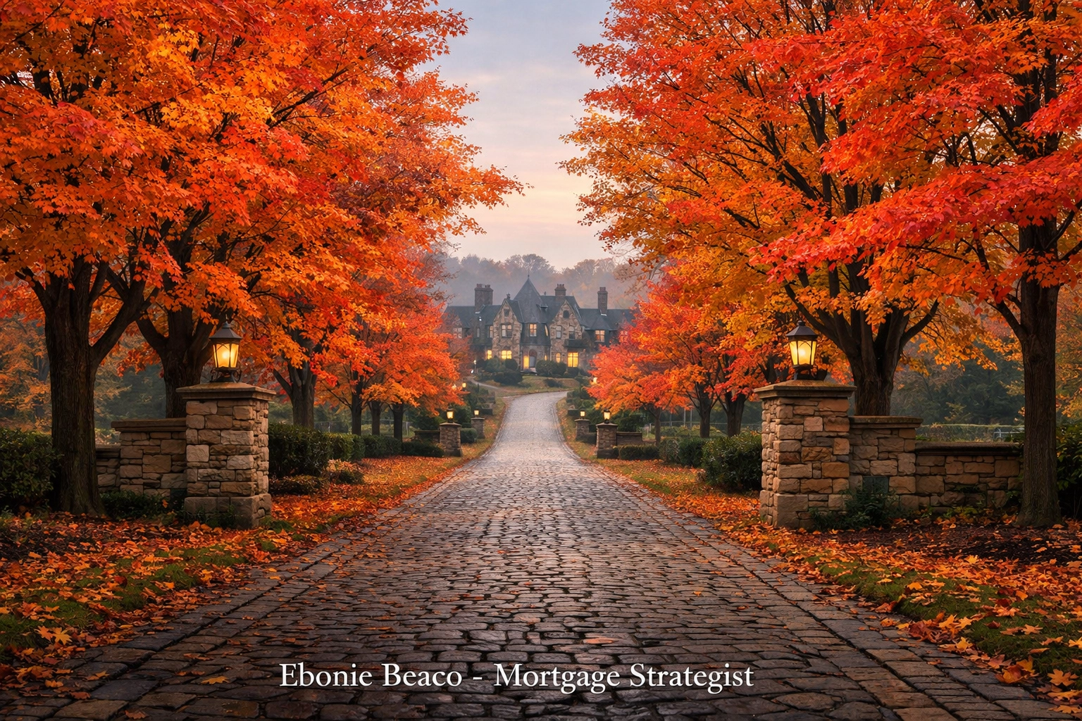 Private cobblestone driveway of a Virginia manor symbolizing long-term real estate equity and legacy.