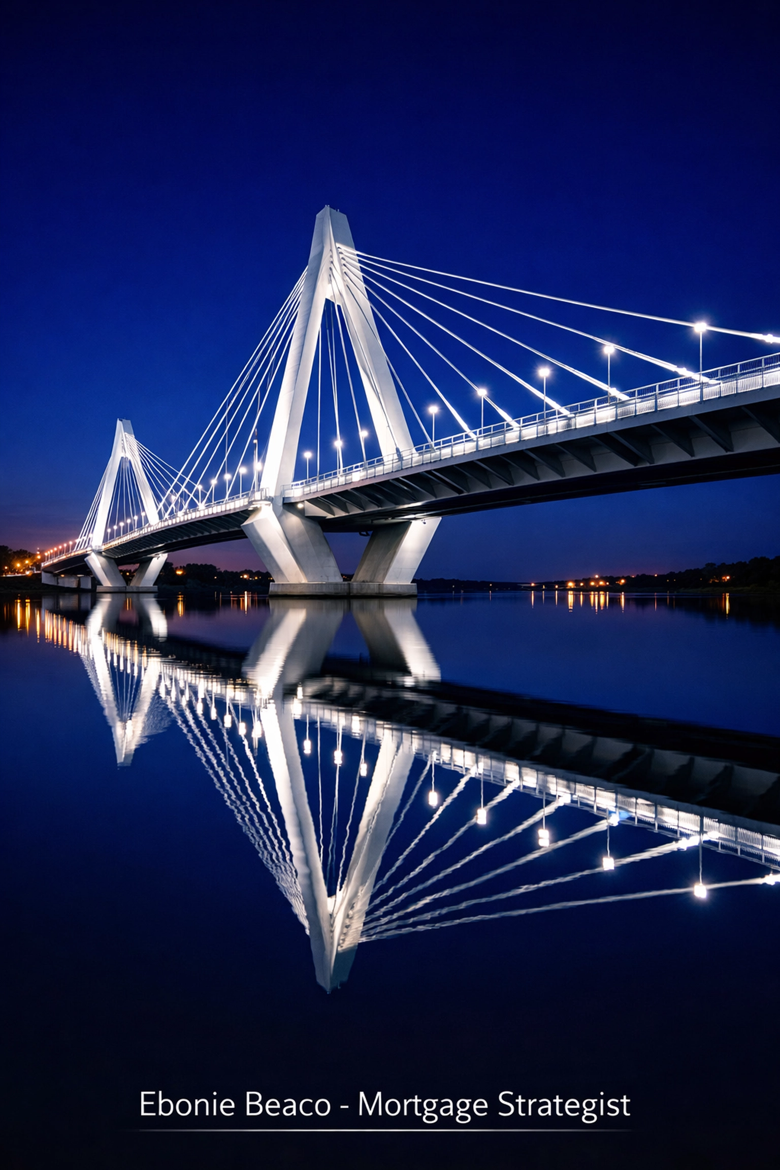 A modern architectural bridge at night symbolizing the bridge loan strategy for securing a new property.