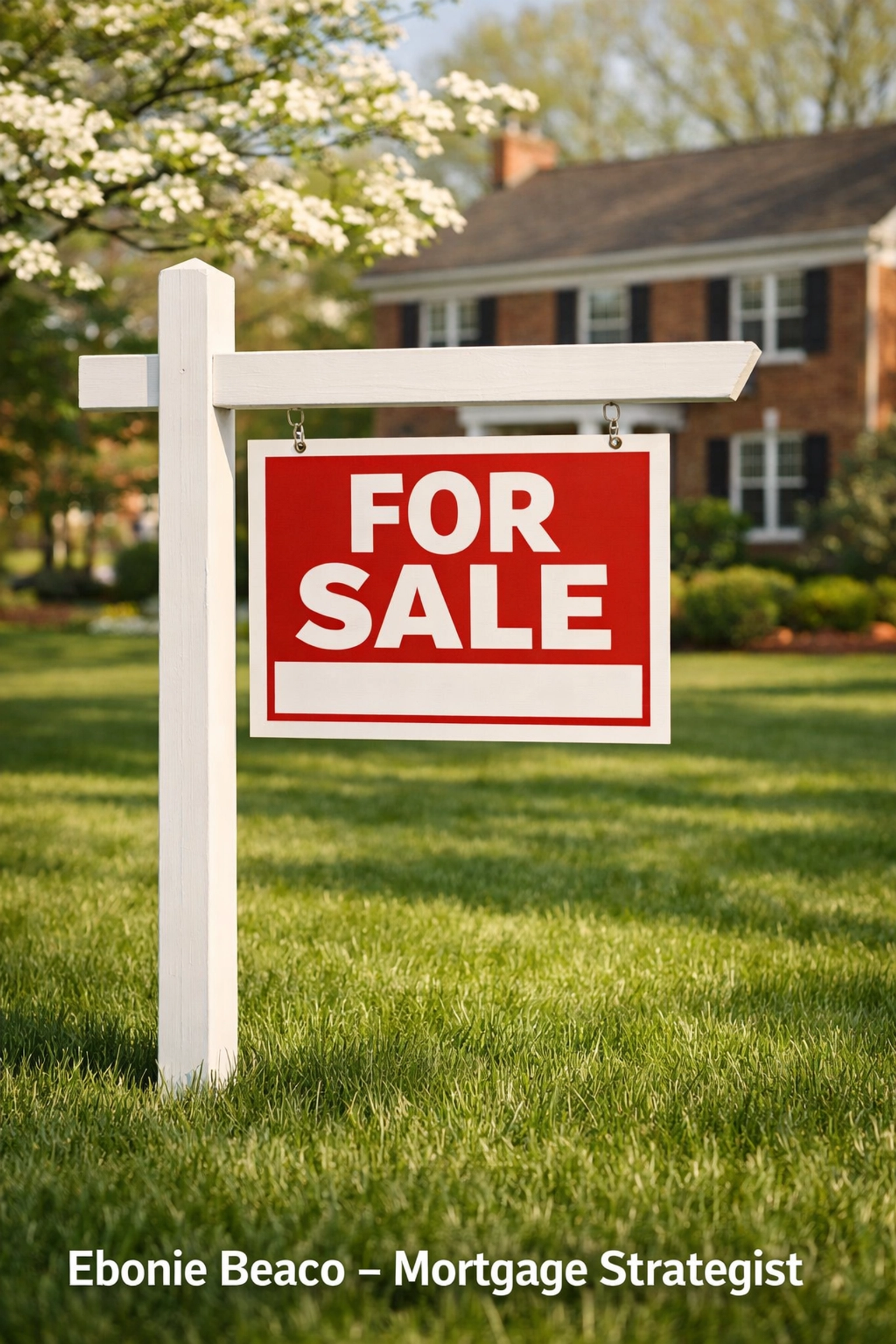 Real estate for sale sign on a Virginia lawn during the 2026 spring housing market transition.
