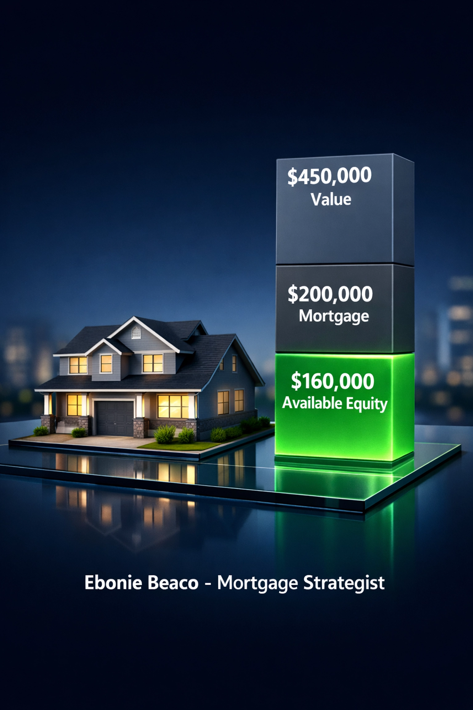 Financial chart showing home equity and cash-out refinance calculation for Illinois property owners.