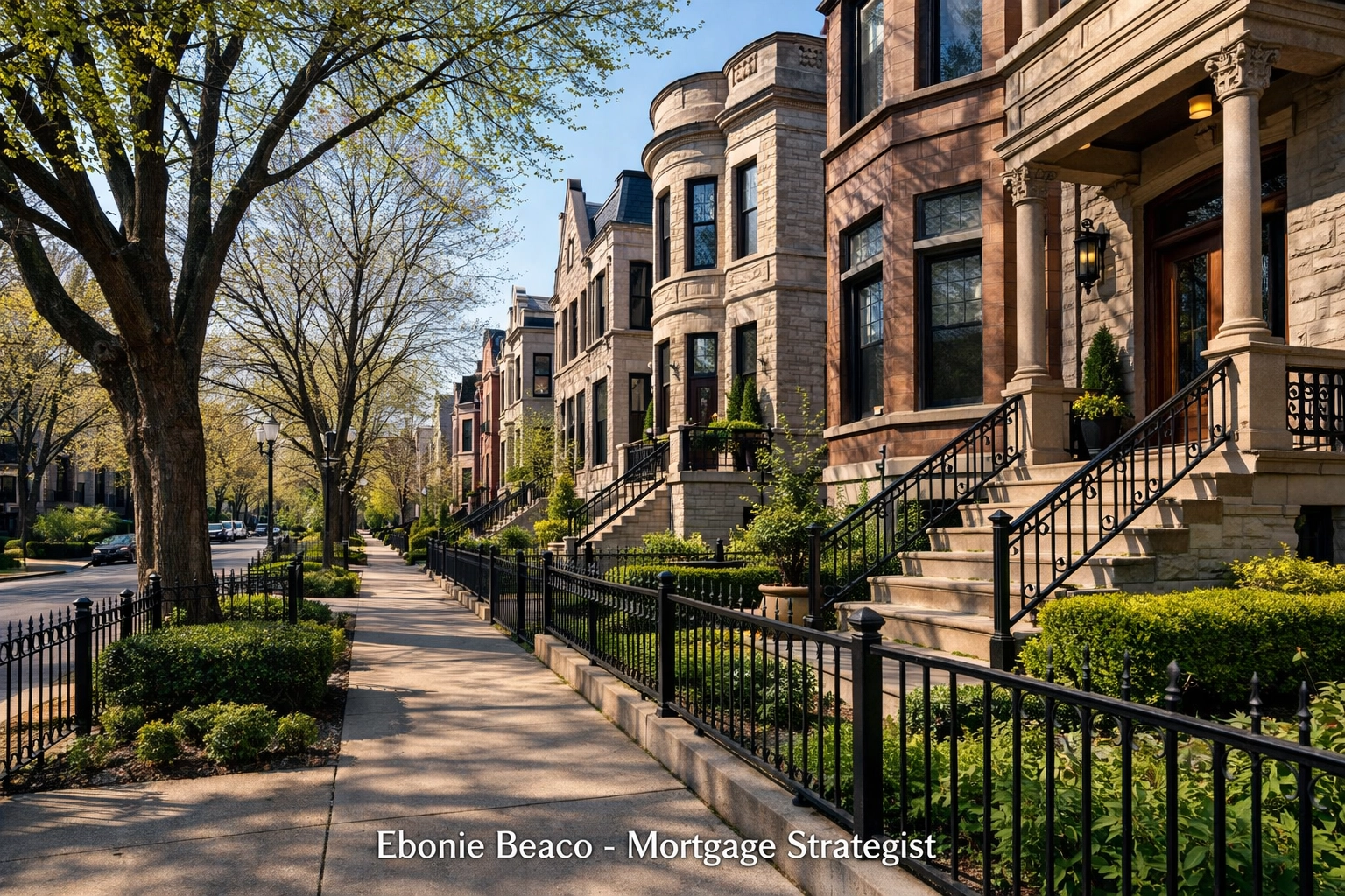 Historic Chicago greystones in Lincoln Park representing stagnant Illinois real estate inventory.