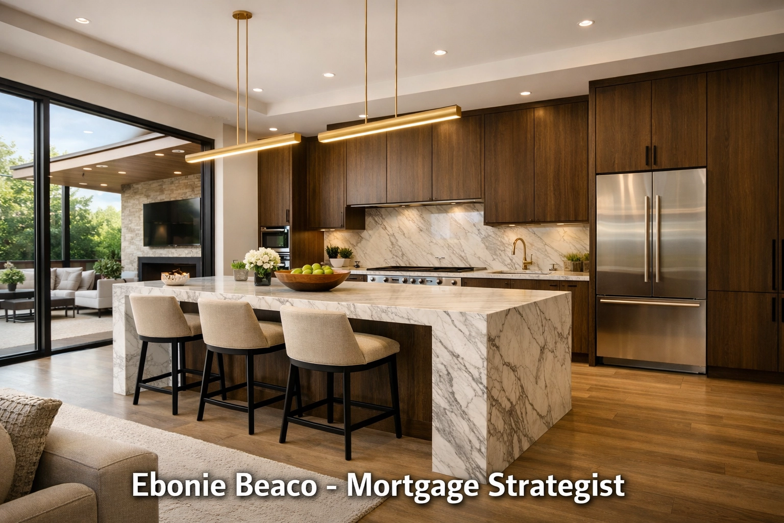 Luxury modern kitchen representing high home equity and successful residential real estate investment.