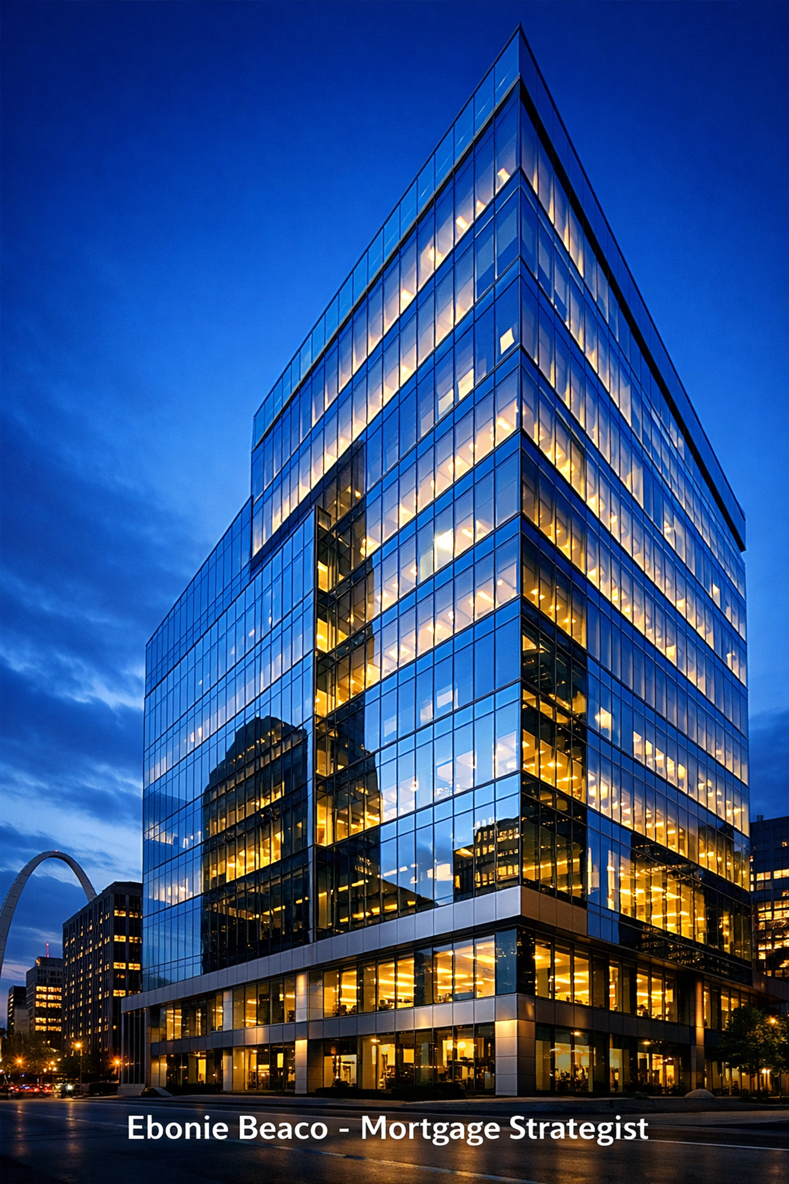 Modern glass office building symbolizing institutional stability in the Missouri mortgage market.